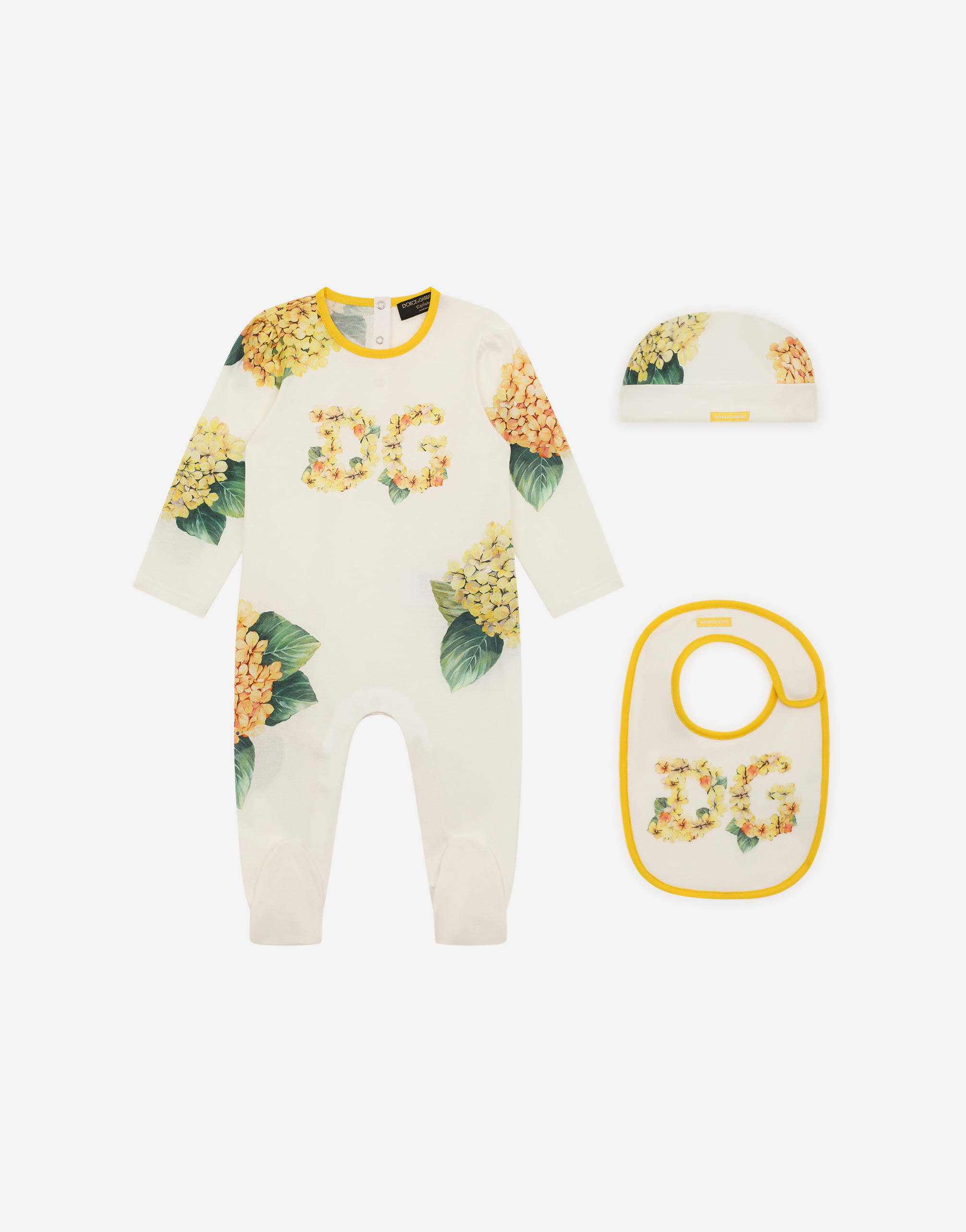 Dolce & Gabbana Babies' 3-piece Gift Set With Hydrangea Print