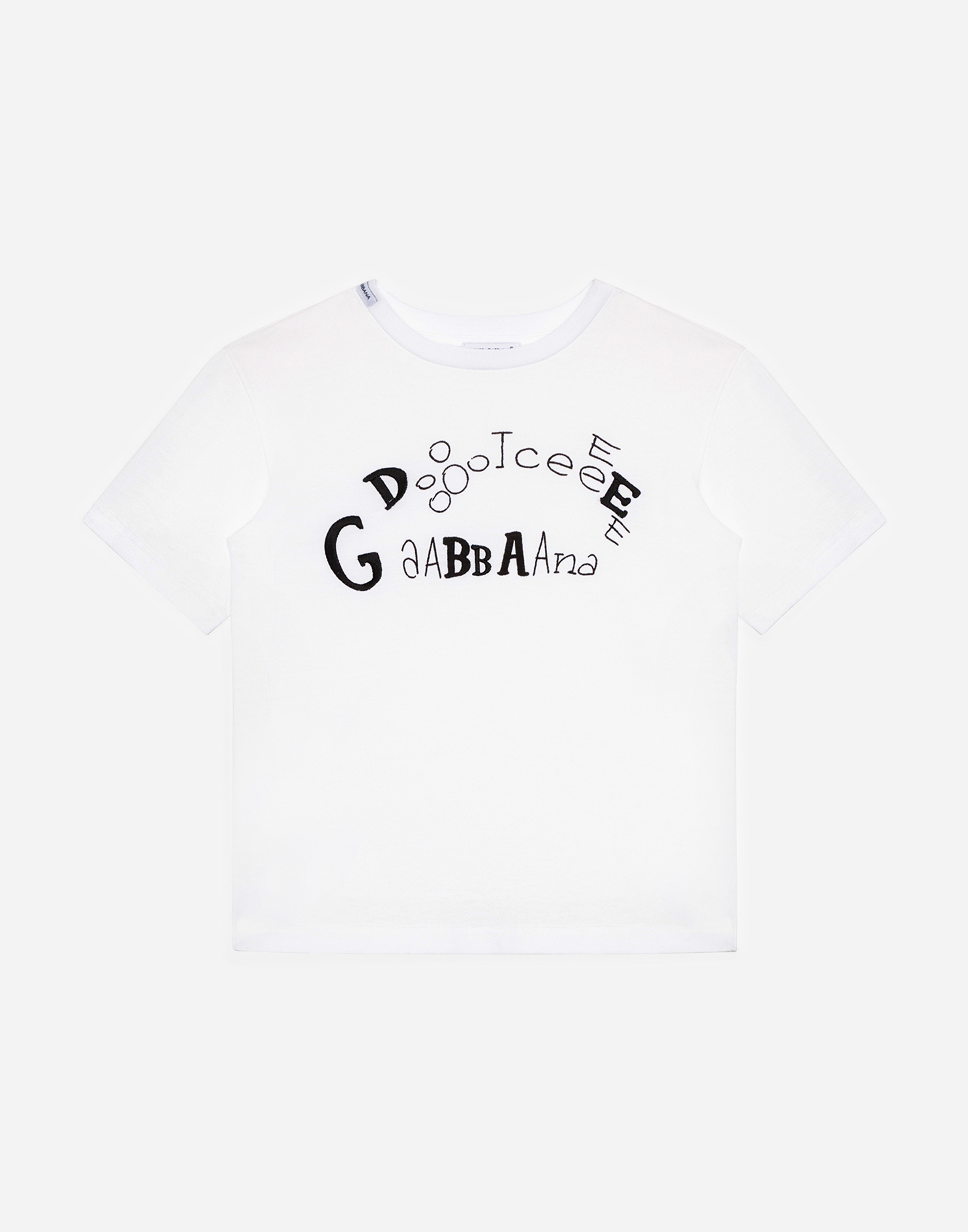 Dolce & Gabbana Kids' Printed Jersey T-shirt With Embroidered Logo