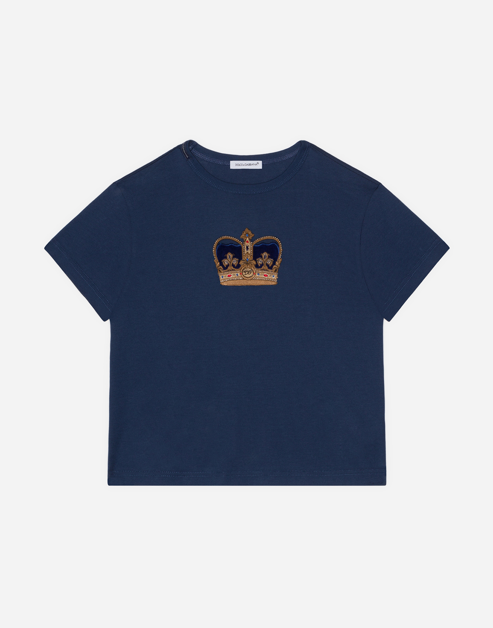 Dolce & Gabbana Kids' Jersey T-shirt With Crown Patch