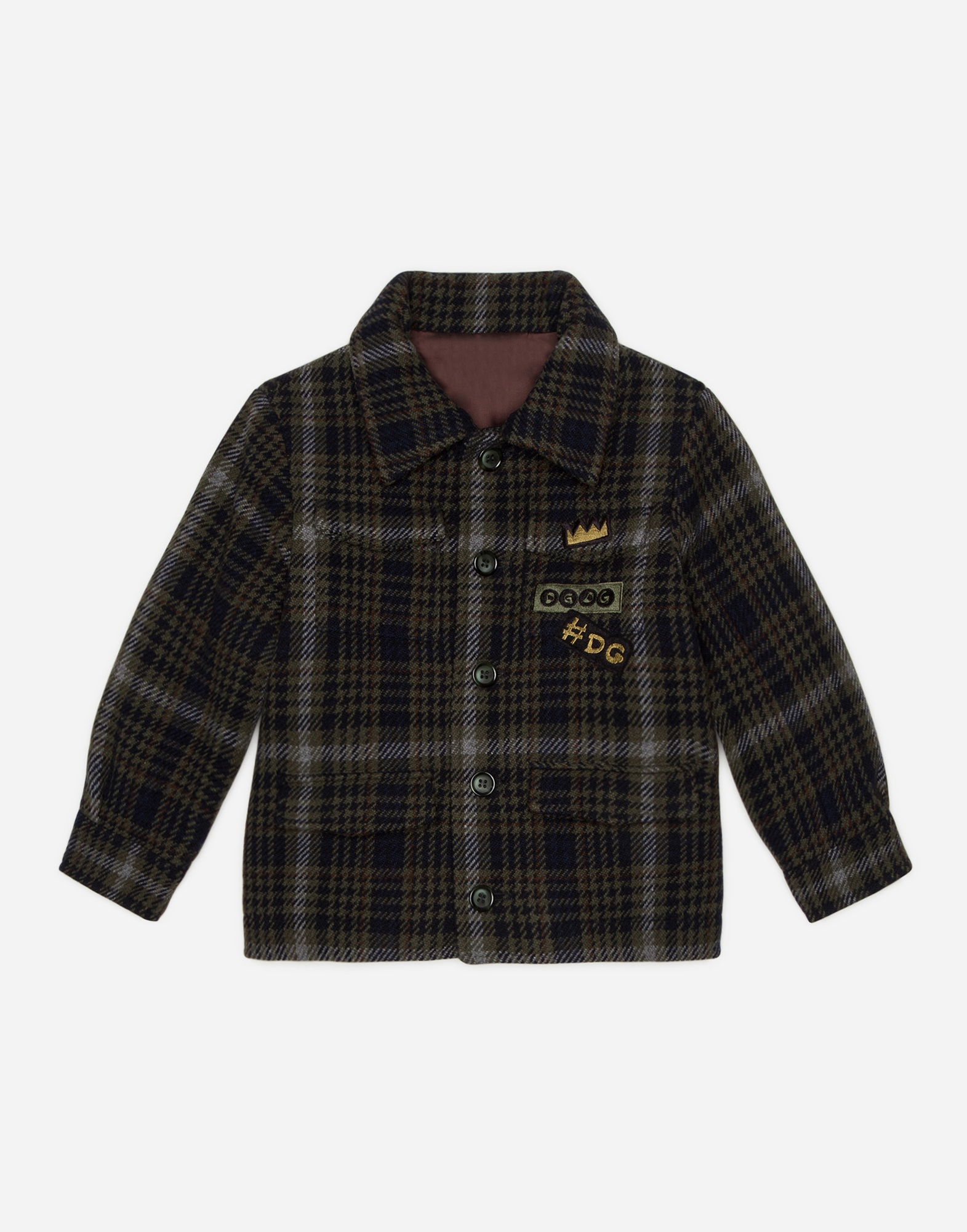 DOLCE & GABBANA Single-breasted check broadcloth coat