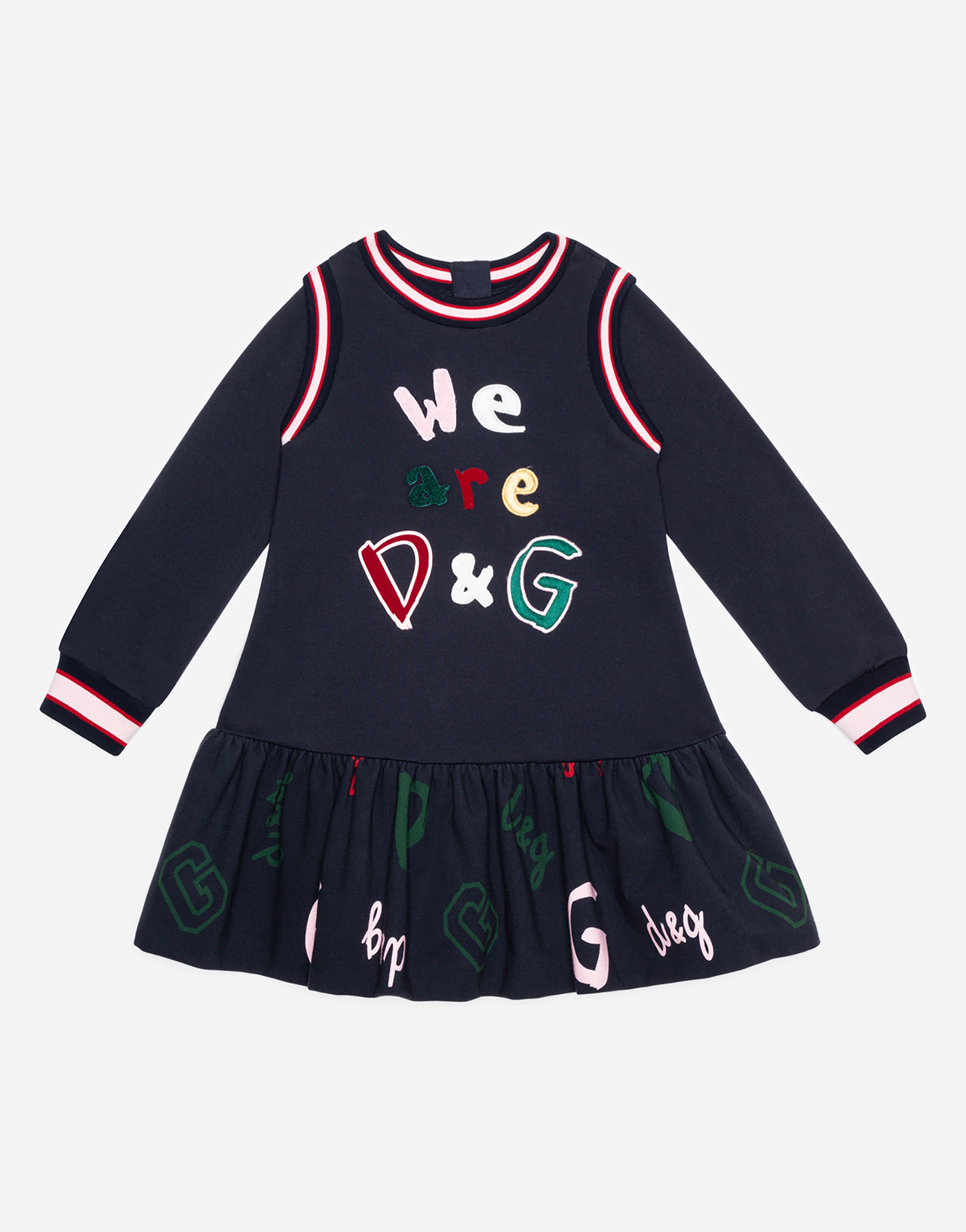 Dolce & Gabbana Kids' Short Jersey Dress With Patch Embellishment