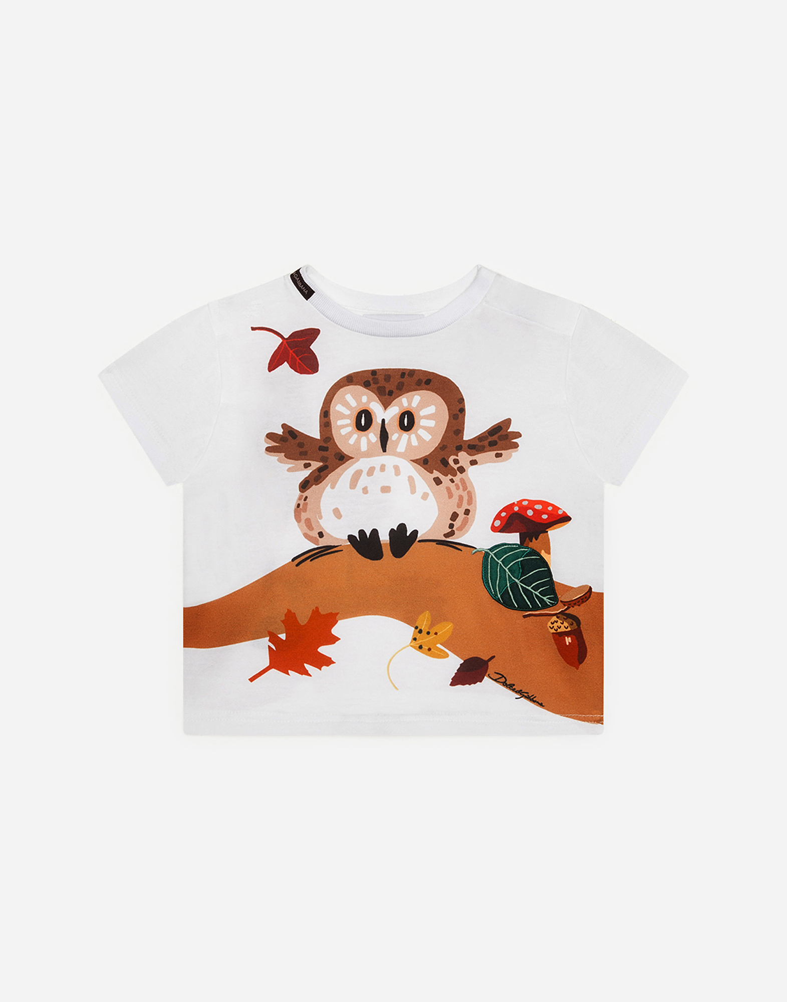 Dolce & Gabbana Babies' Jersey T-shirt With Owl Print