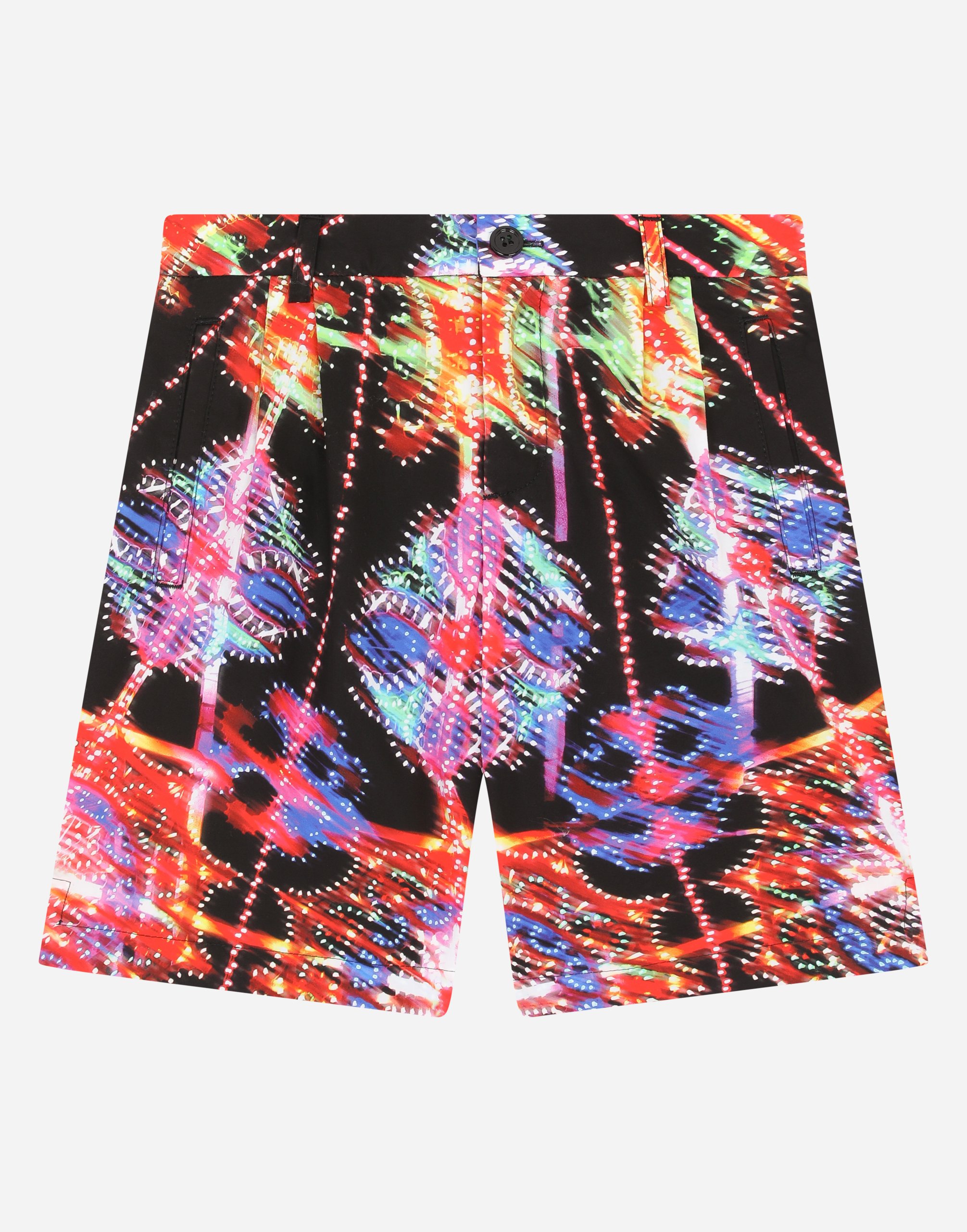 Illumination-print poplin shorts in Multicolor