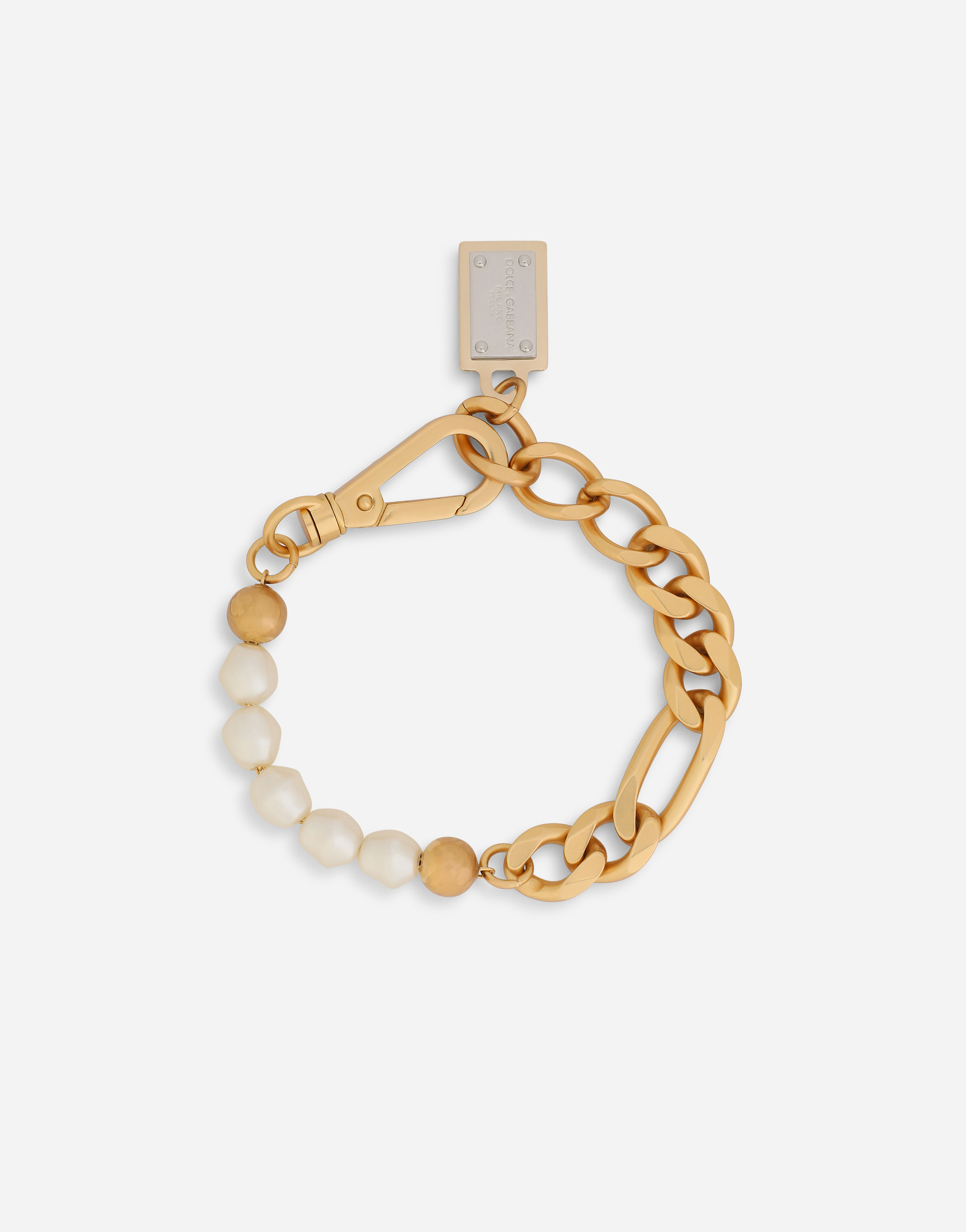 Link bracelet with DG-logo pearls in Gold