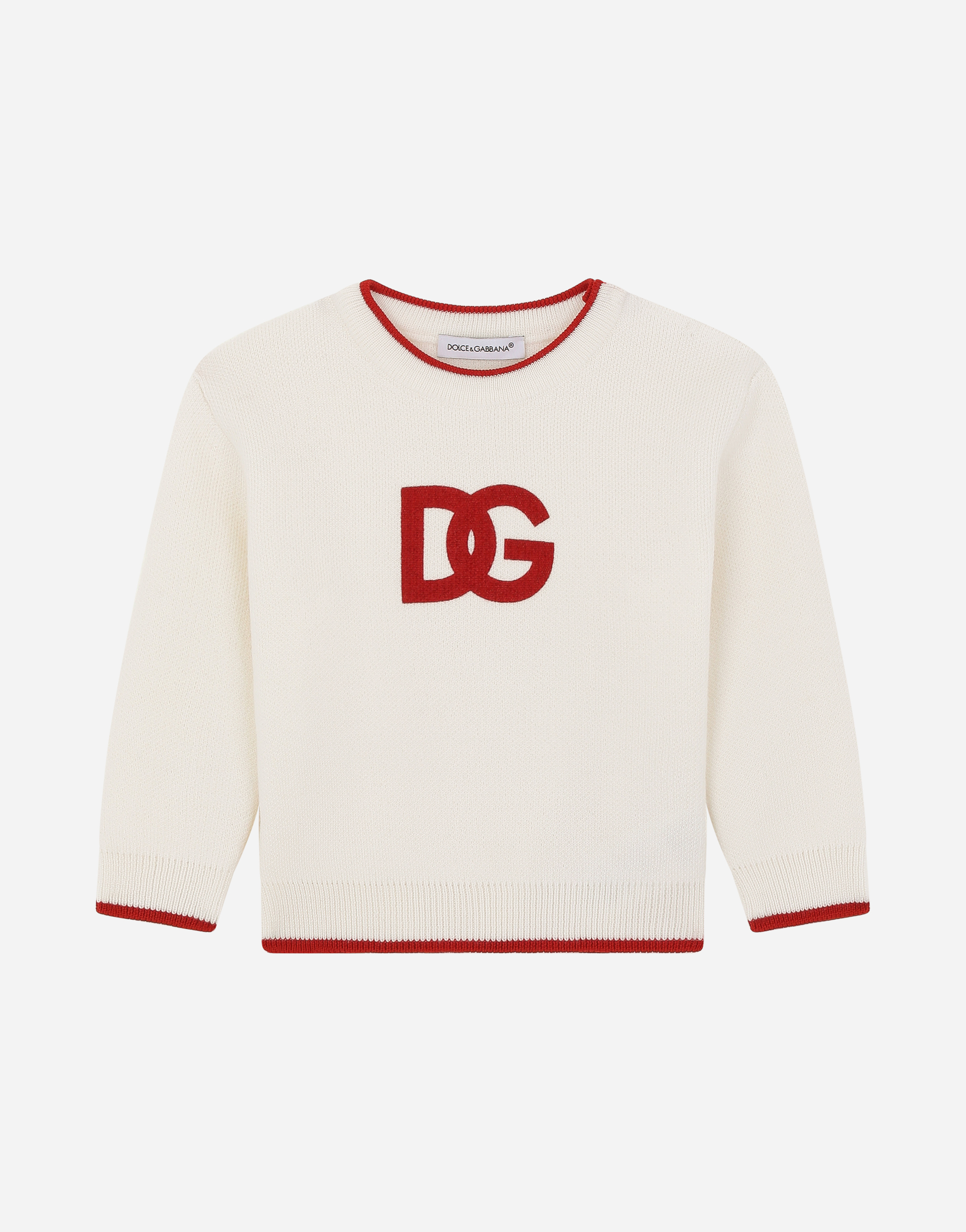 Round-neck sweater with jacquard DG logo in Multicolor