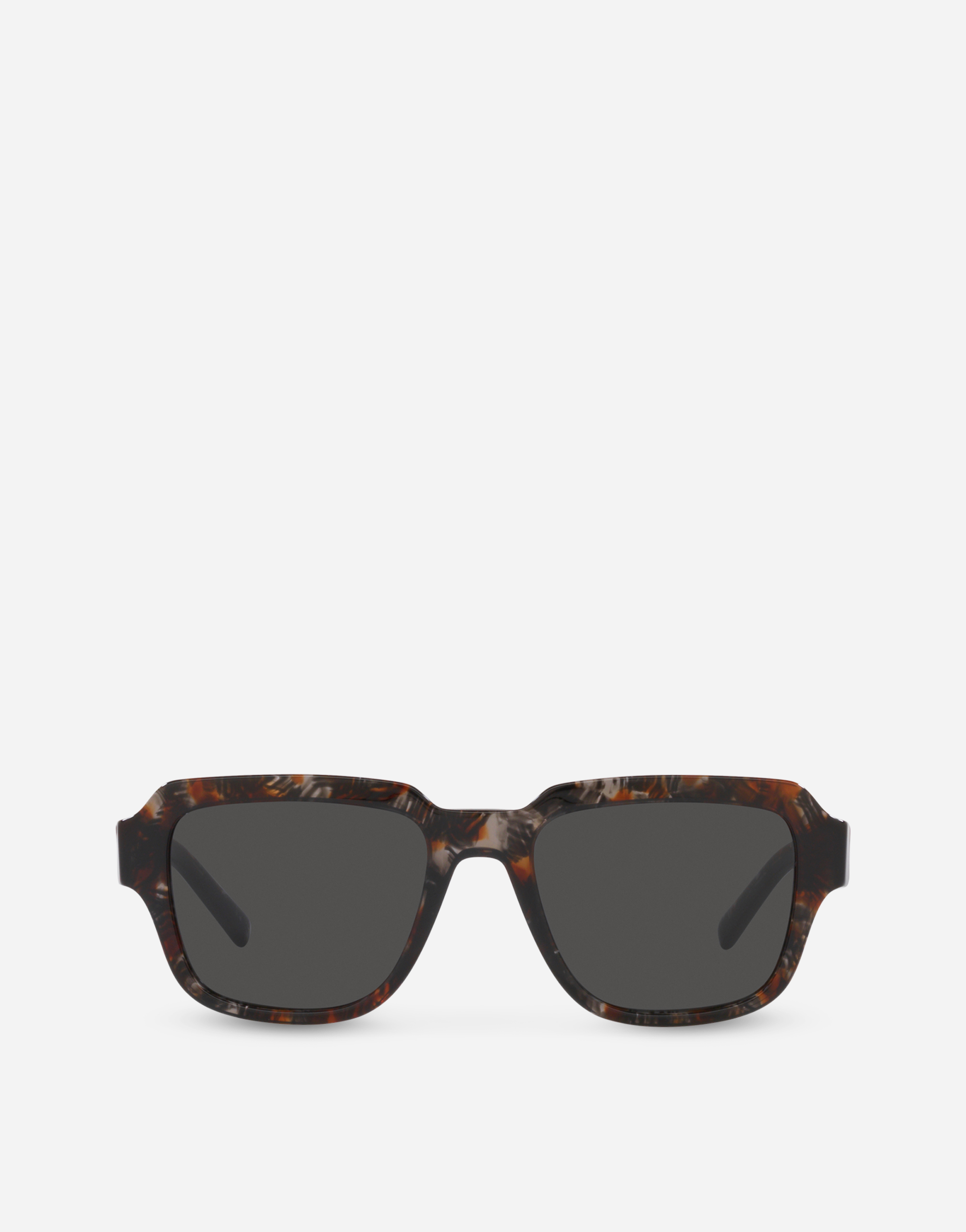 DG crossed sunglasses in Grey havana