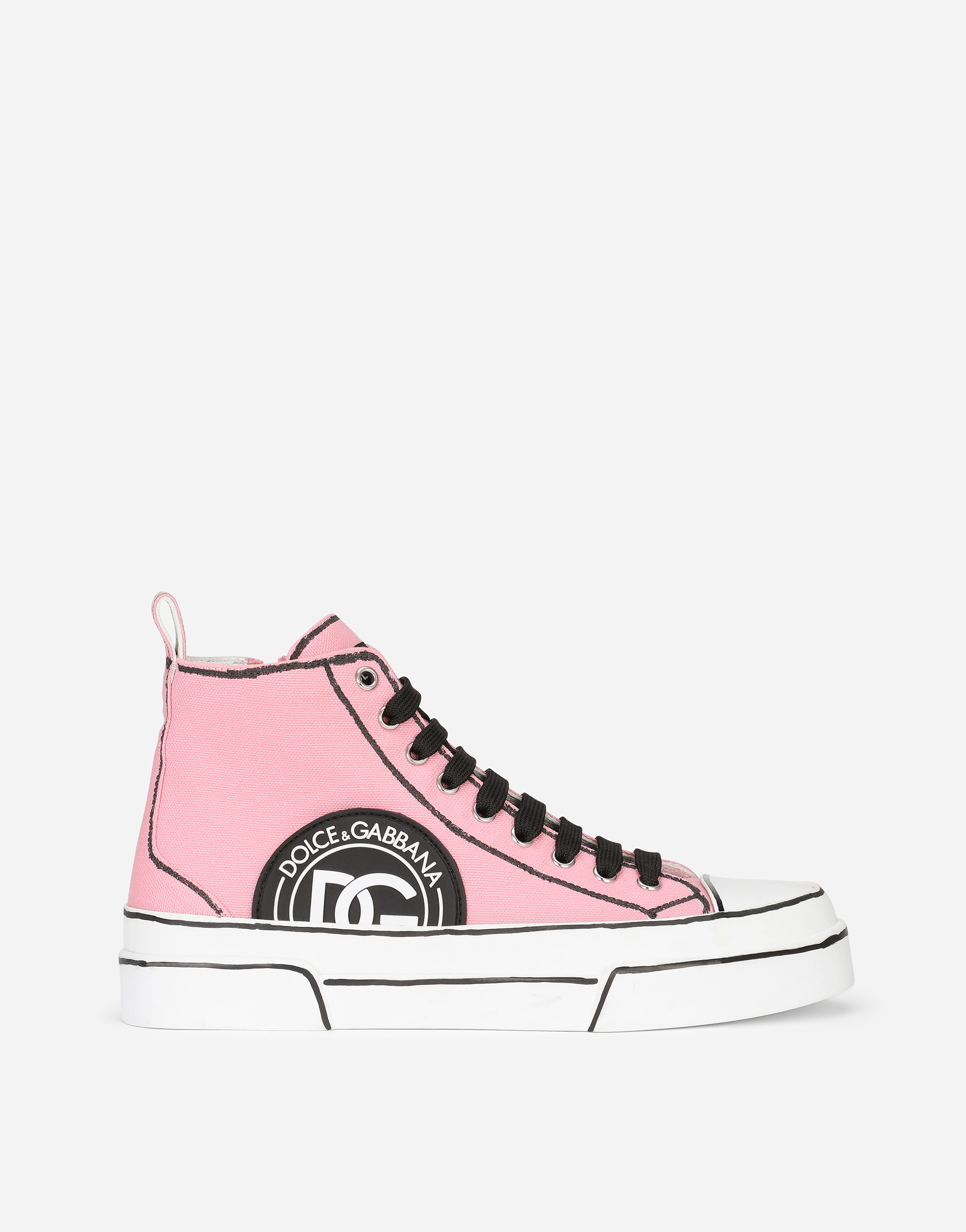 Hand-painted canvas Portofino Light mid-top sneakers in Pink
