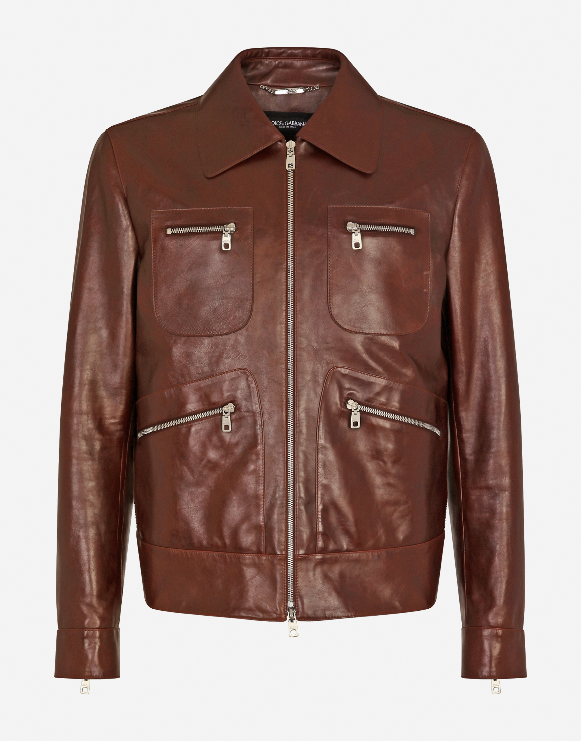 Leather jacket in Bordeaux