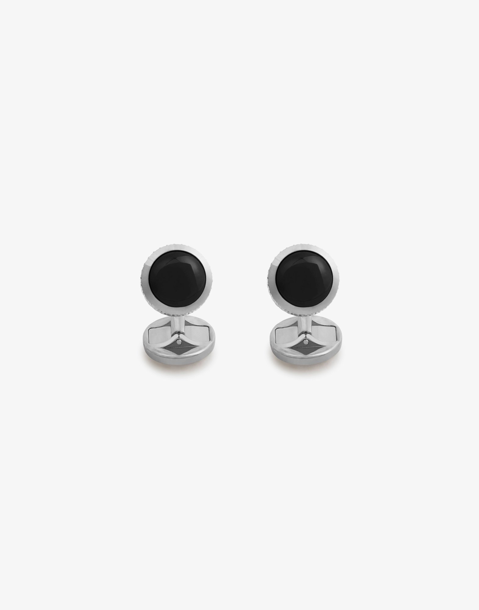 Classic cufflinks in white gold and black jades in White Gold