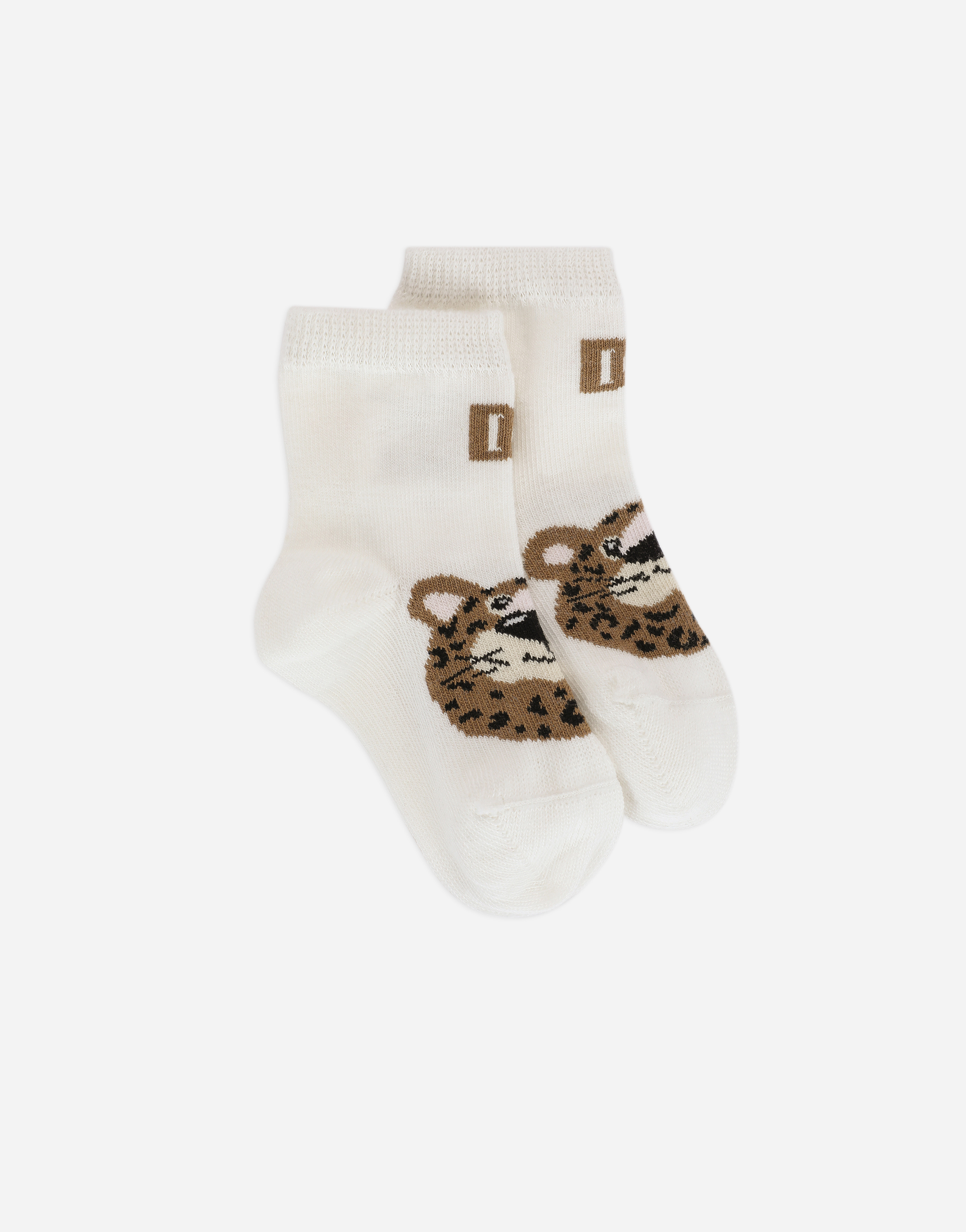 Baby leopard socks with jacquard DG logo in Multicolor