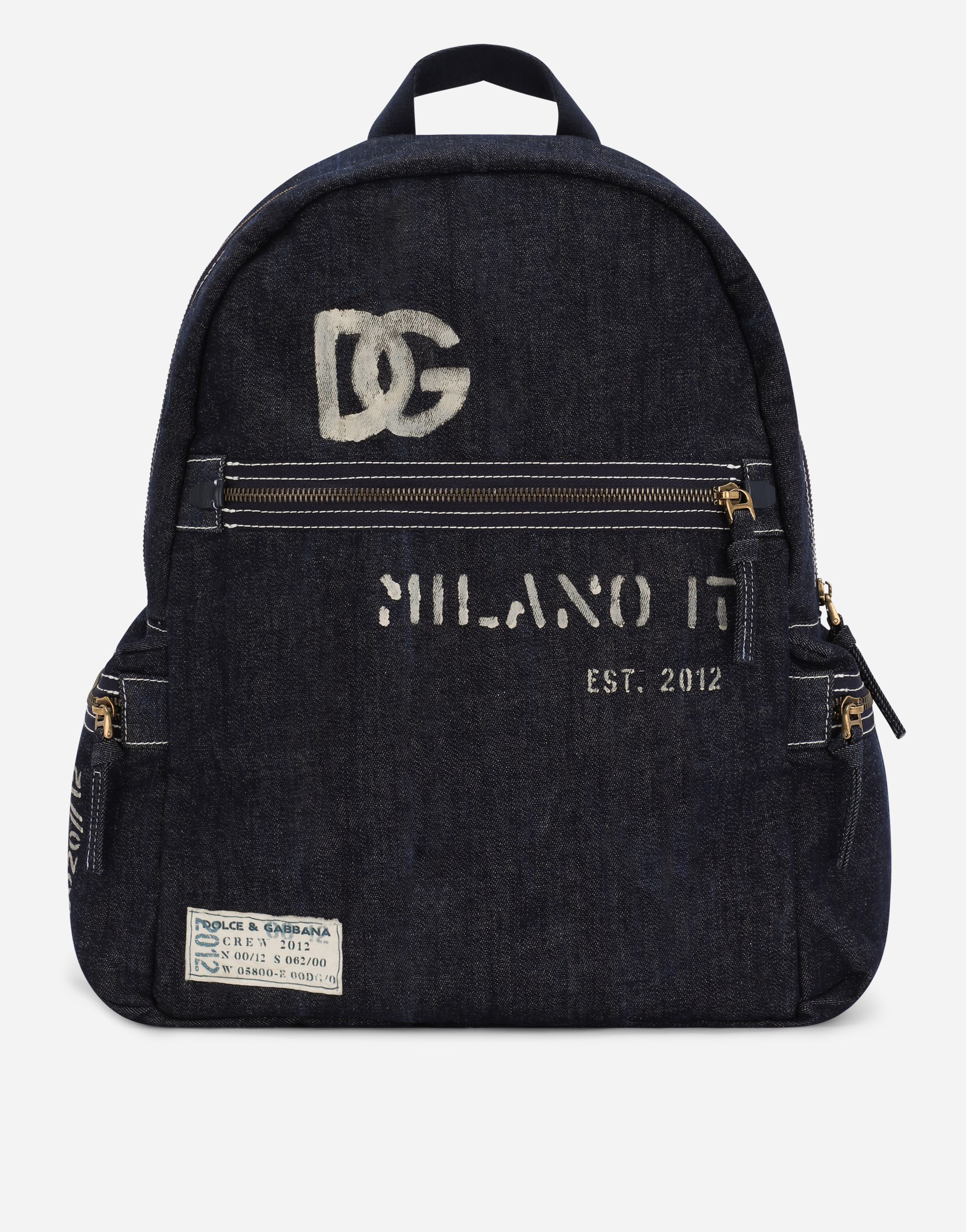 Denim backpack with DG logo in Blue