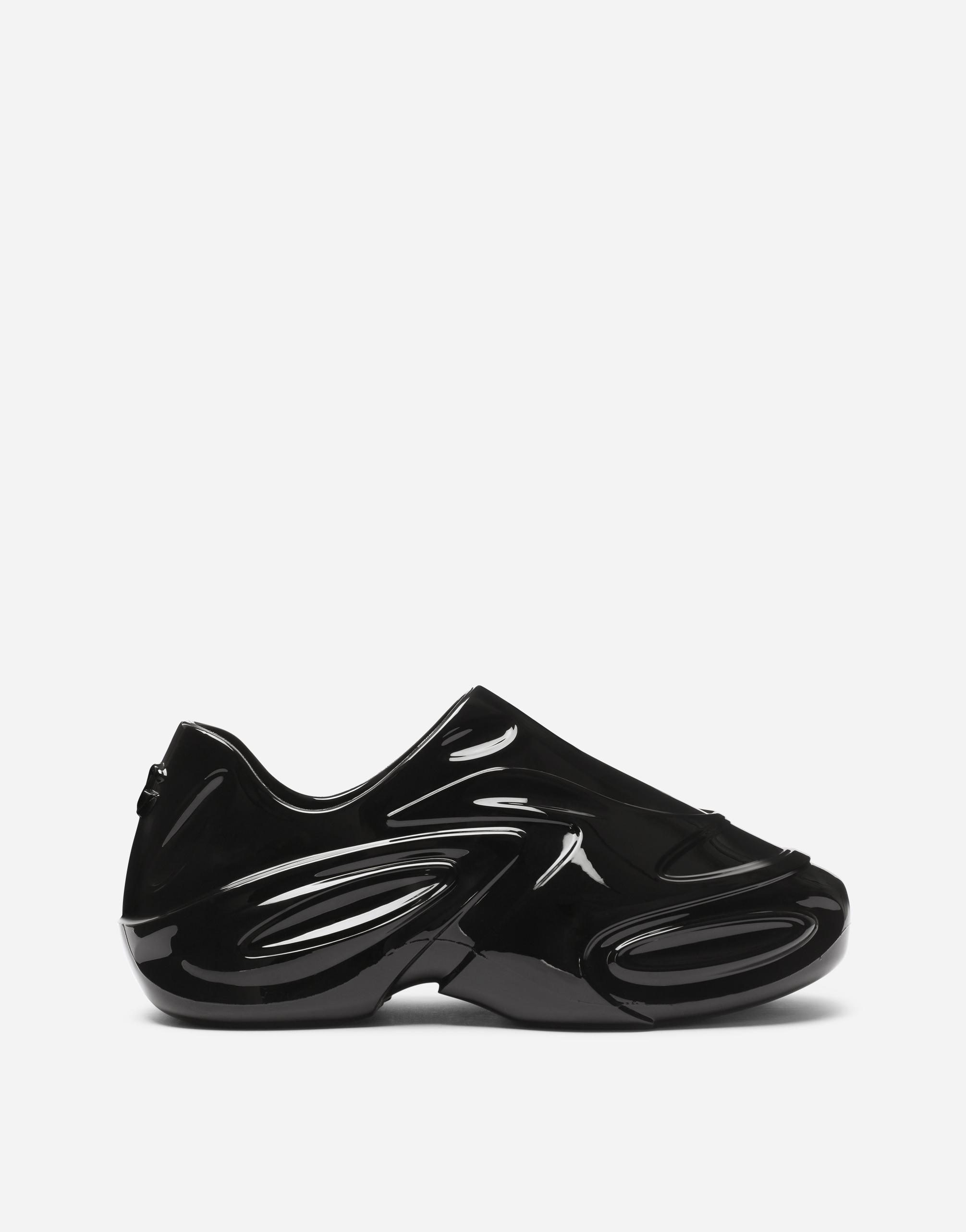 Shiny lacquered rubber Toy sneakers in Black