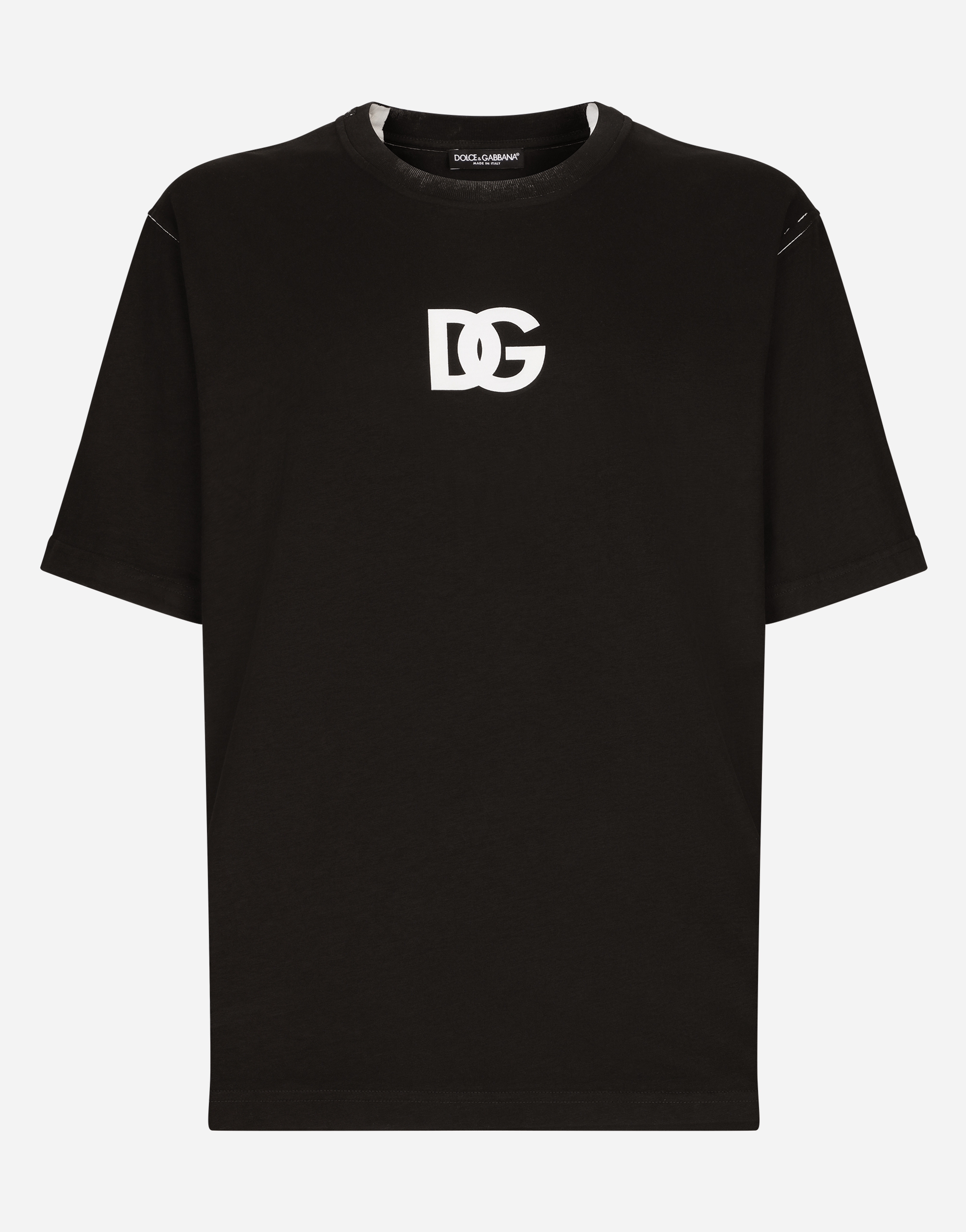 DG logo print cotton T-shirt in Black