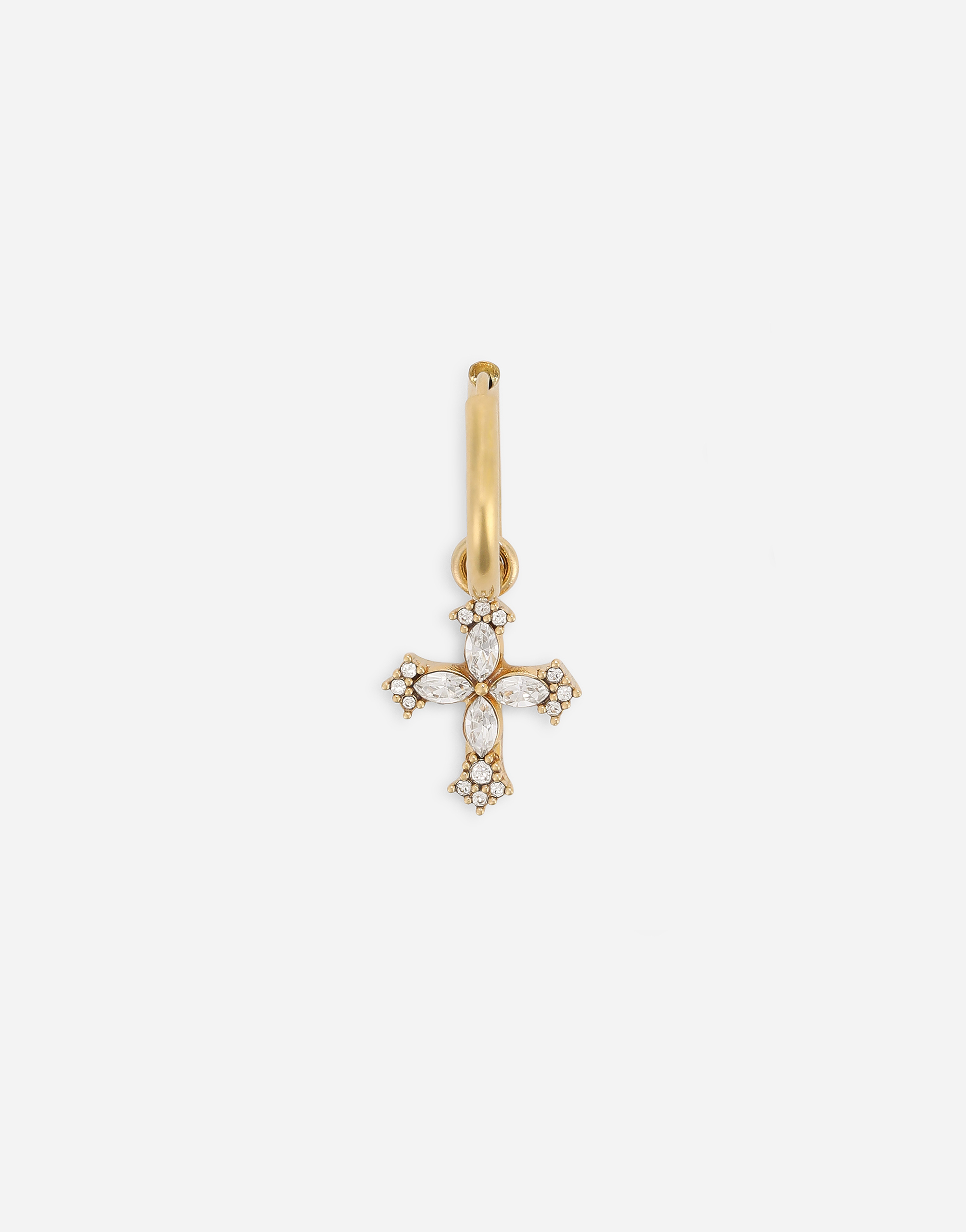 Single earring with cross in Gold