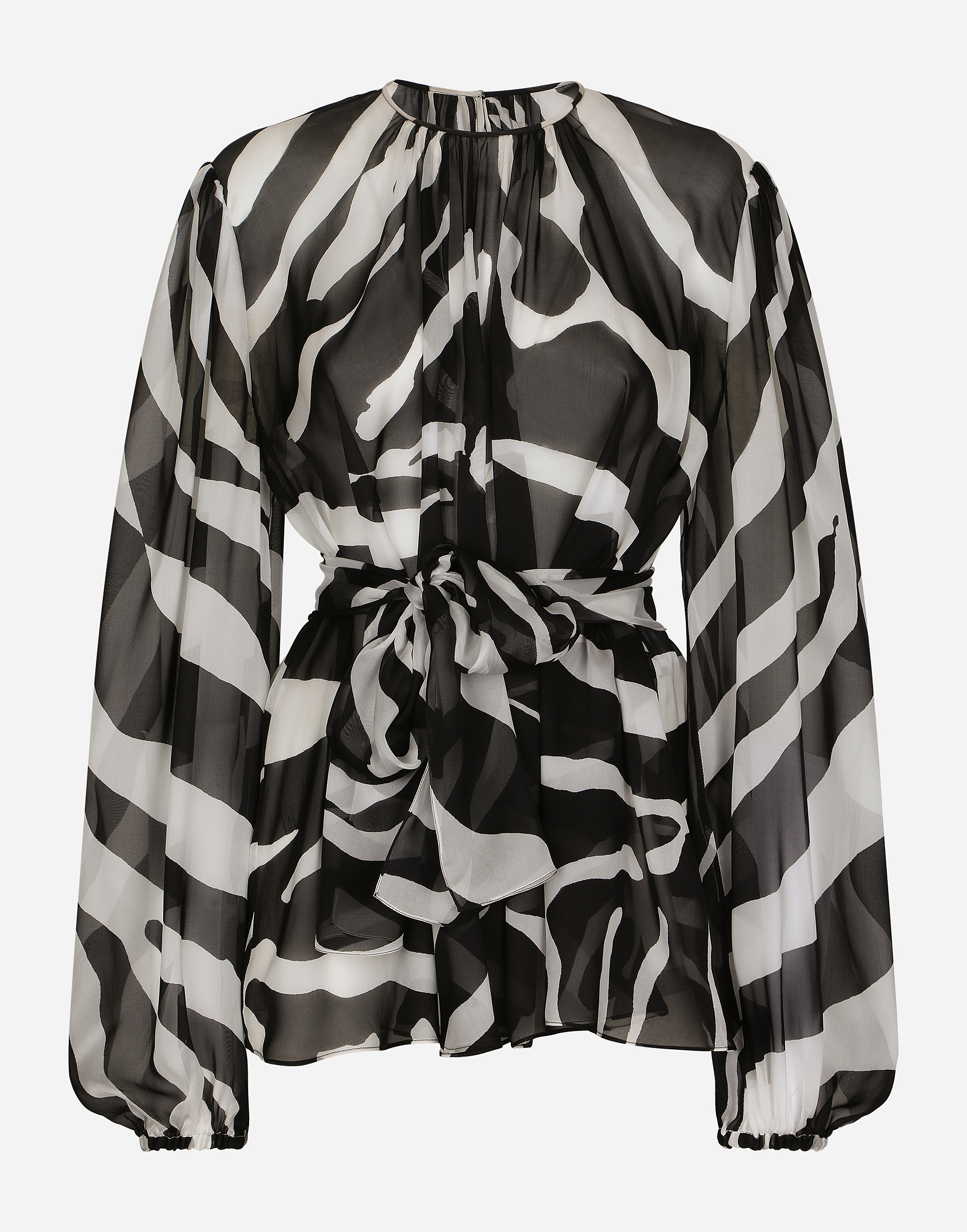Zebra-print chiffon blouse in Animal Print