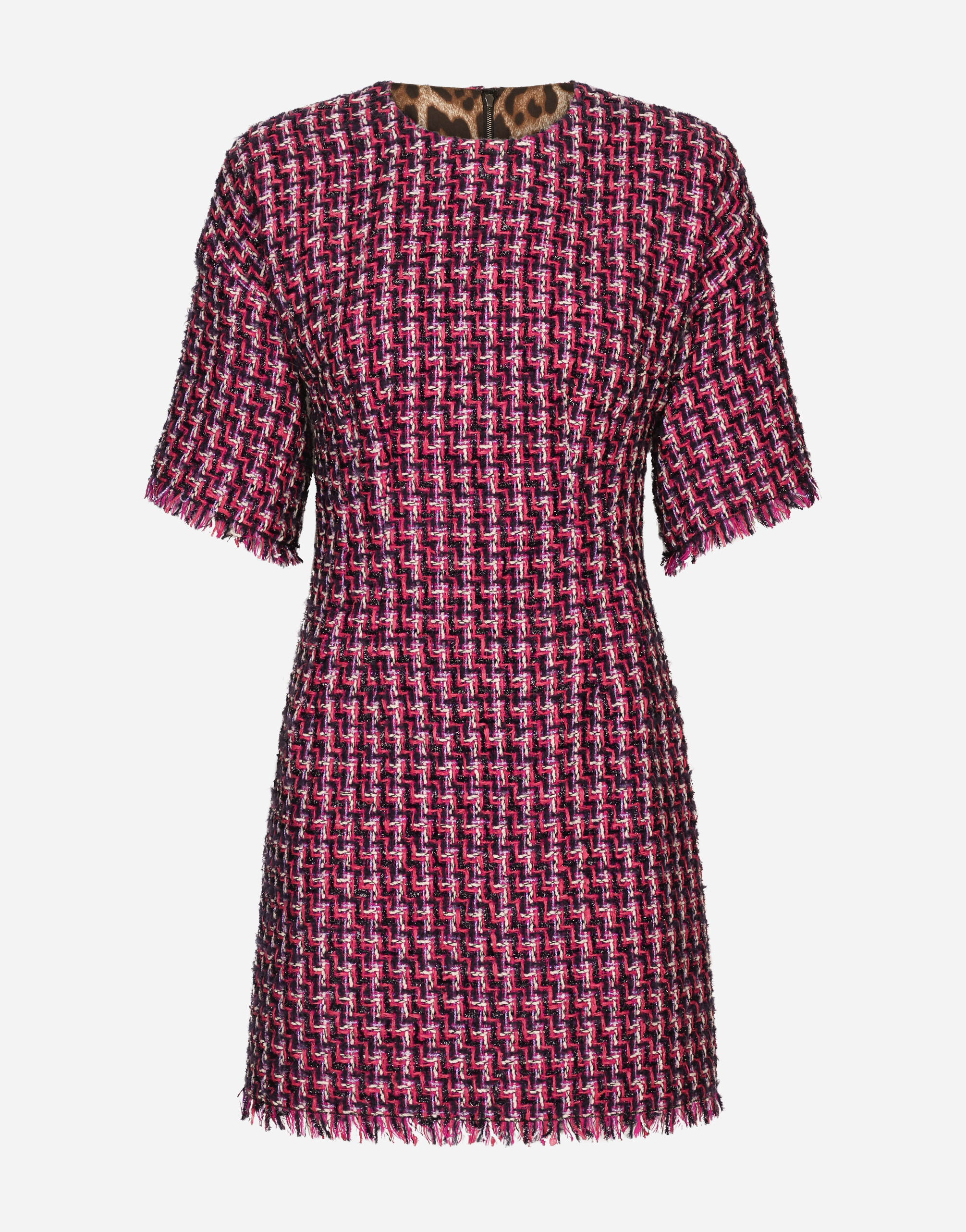 Short tweed fit-and-flare dress in Multicolor