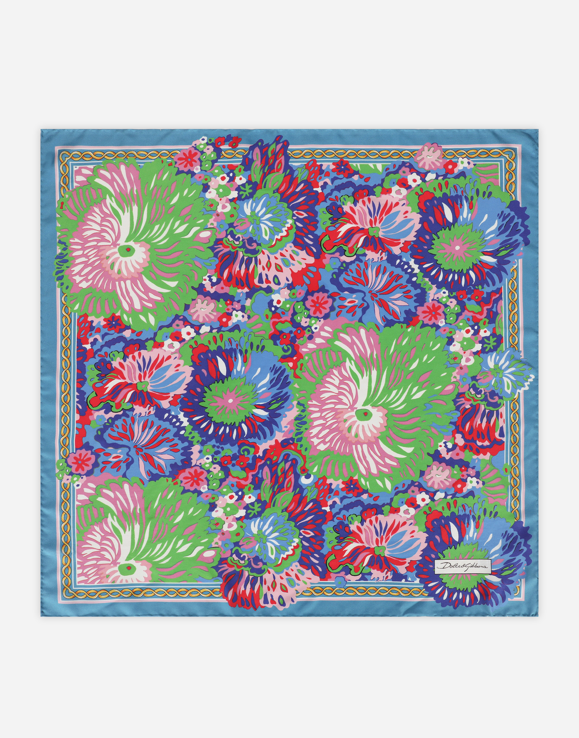 60s-print twill scarf (70 x 70) in Multicolor