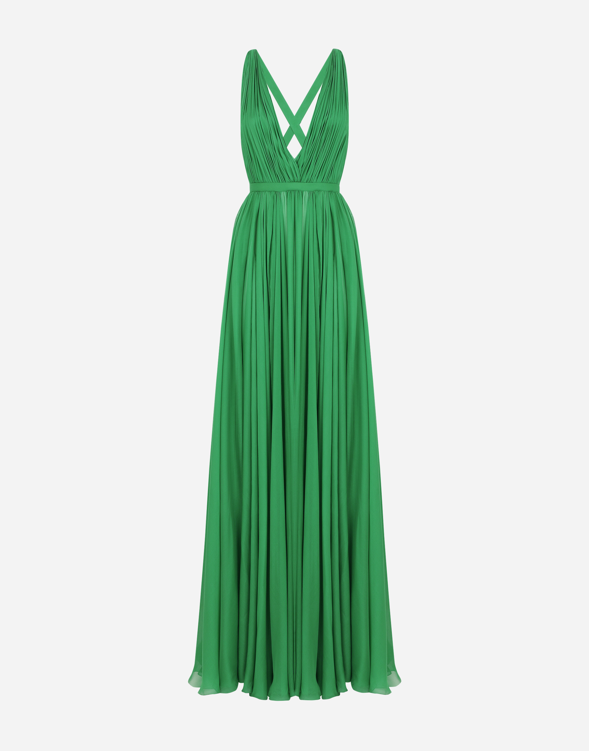 Long chiffon dress in Green