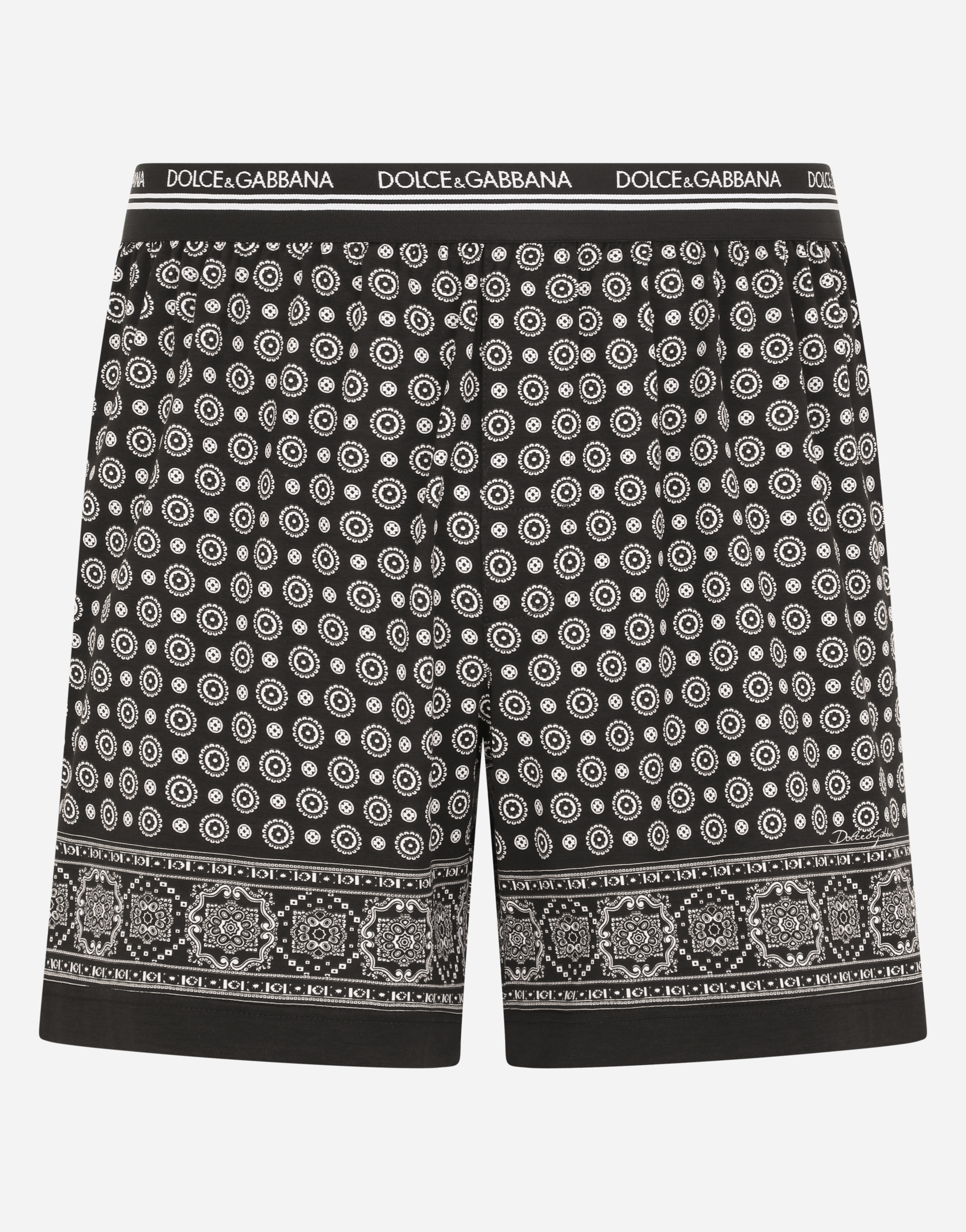 Stretch cotton shorts with tie print in Multicolor