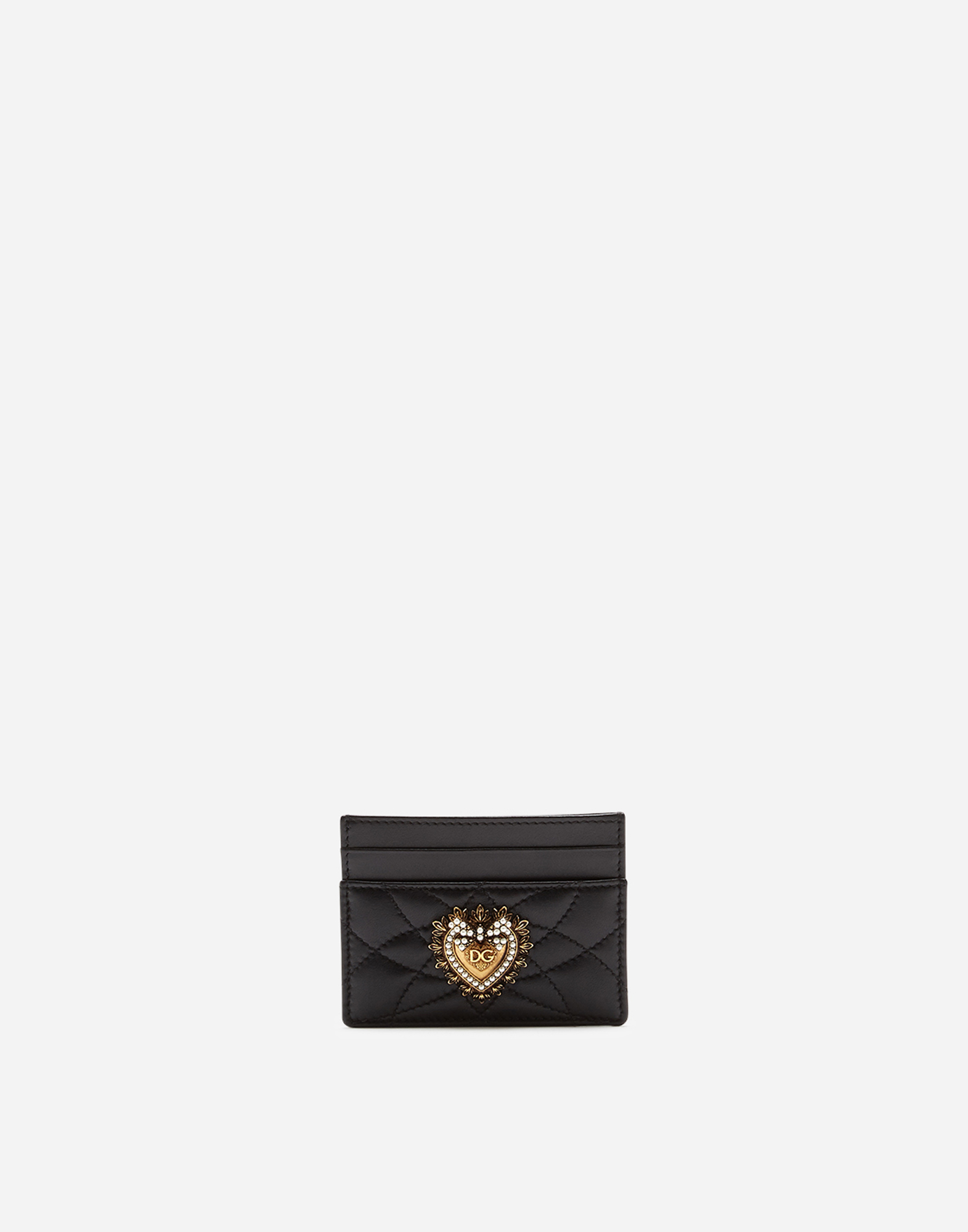 Devotion card holder in quilted nappa leather in Black