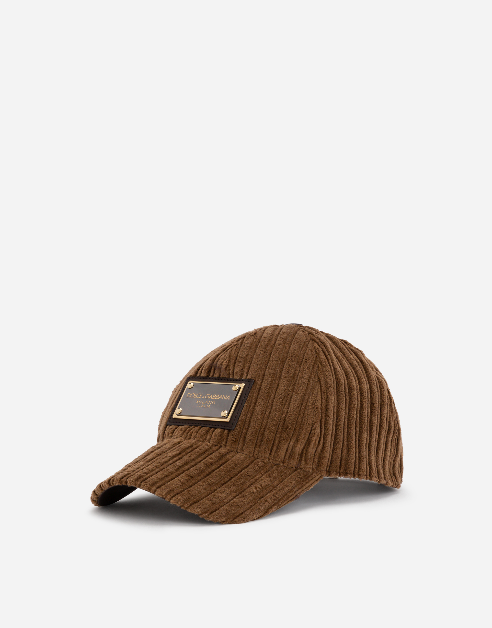 Corduroy baseball cap in Brown