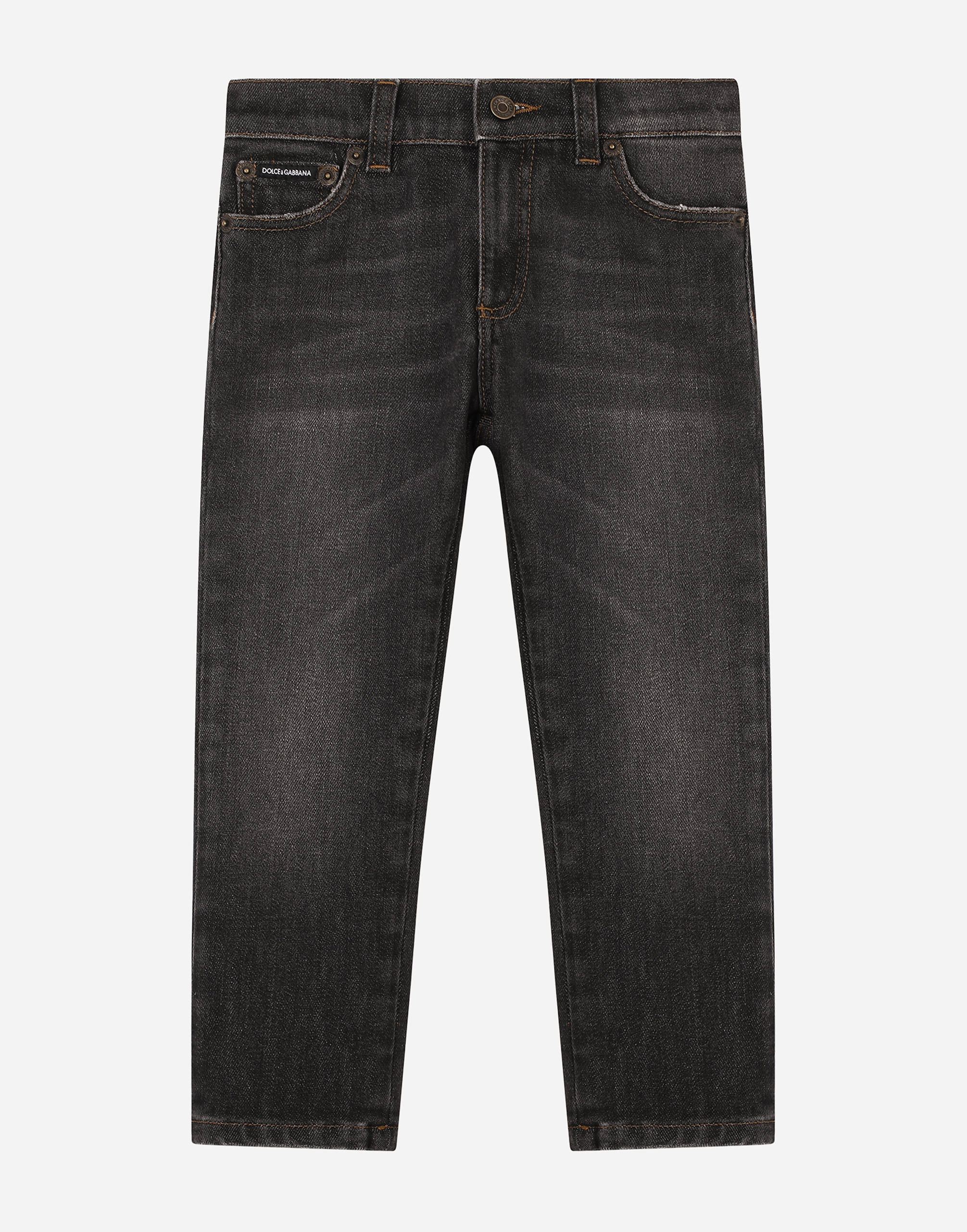 Charcoal wash slim-fit stretch jeans in Grey