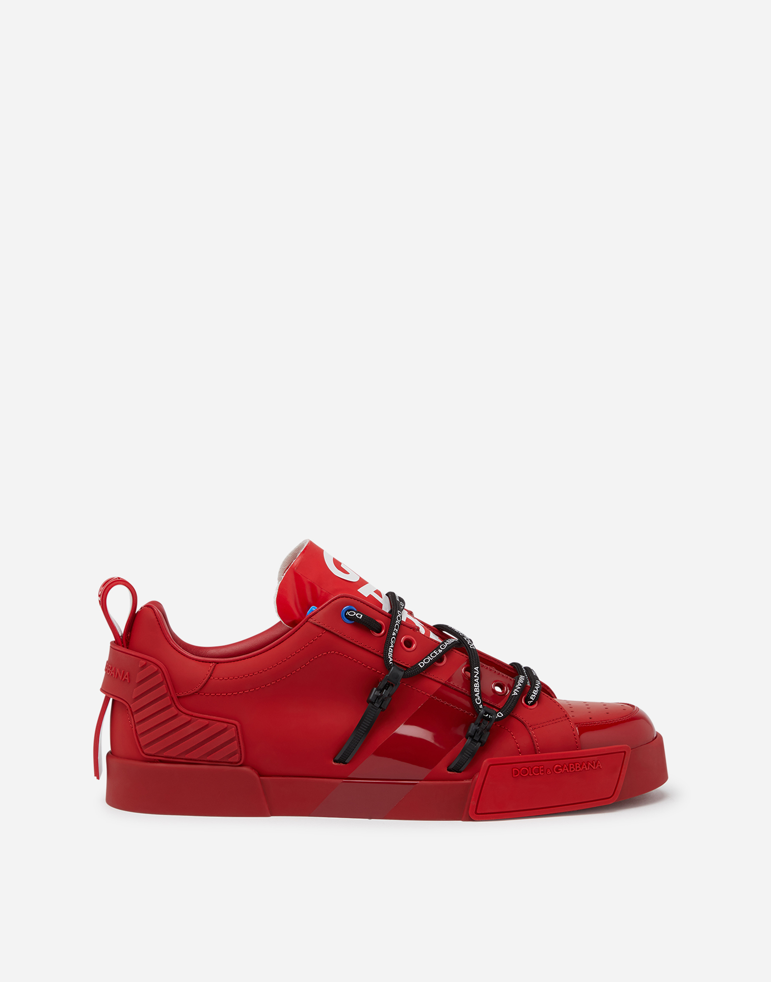 Portofino sneakers in calfskin and patent leather in Red/White