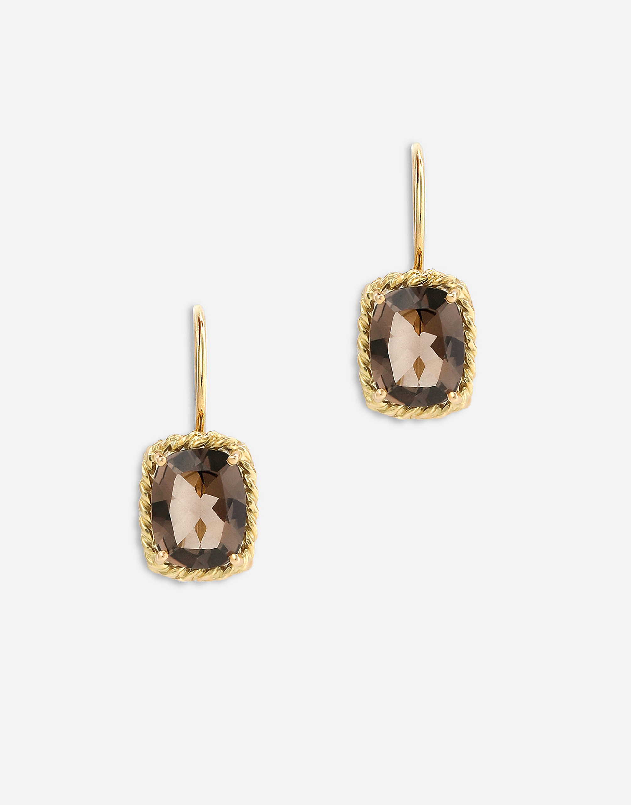 Anna earrings in yellow 18kt gold with smoky quartzes in Gold