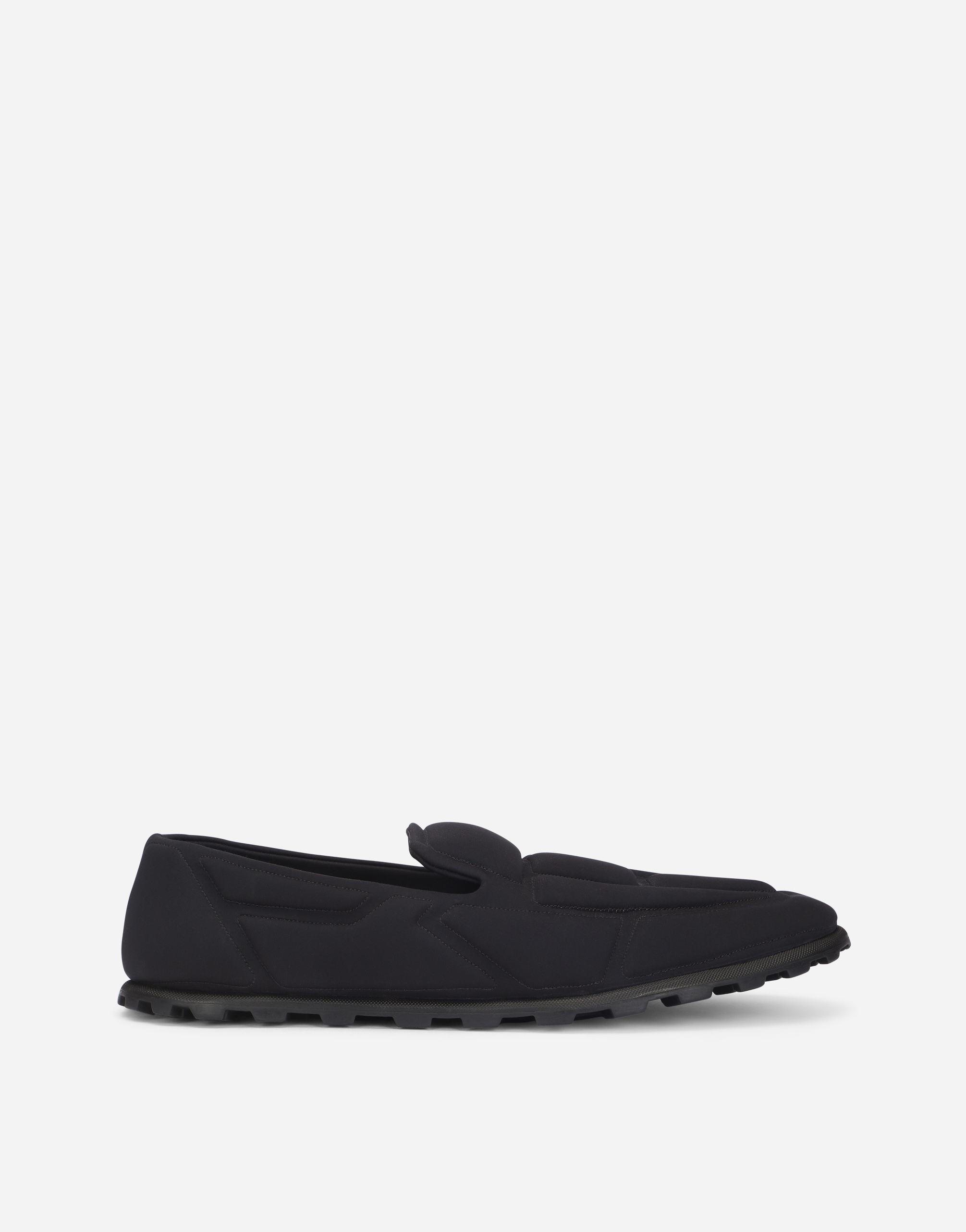 Spandex fabric loafers in Black