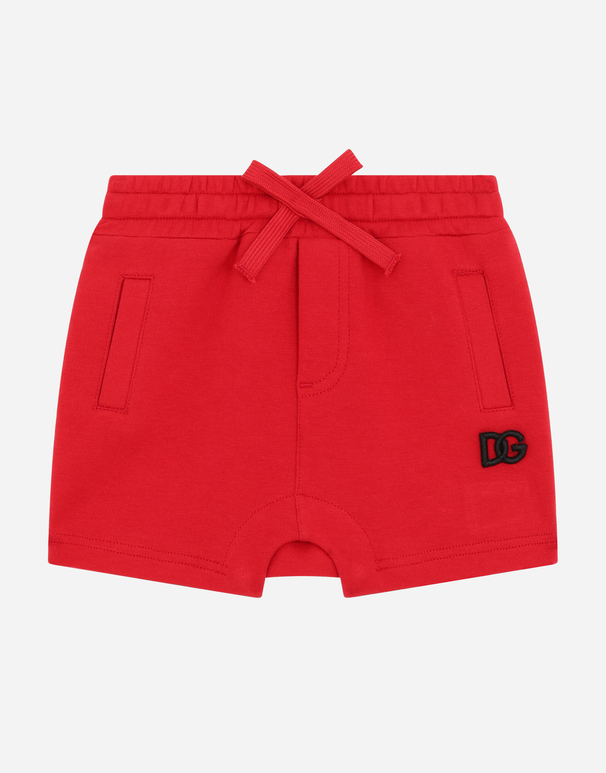 Mini-leopard-print jersey shorts in Red