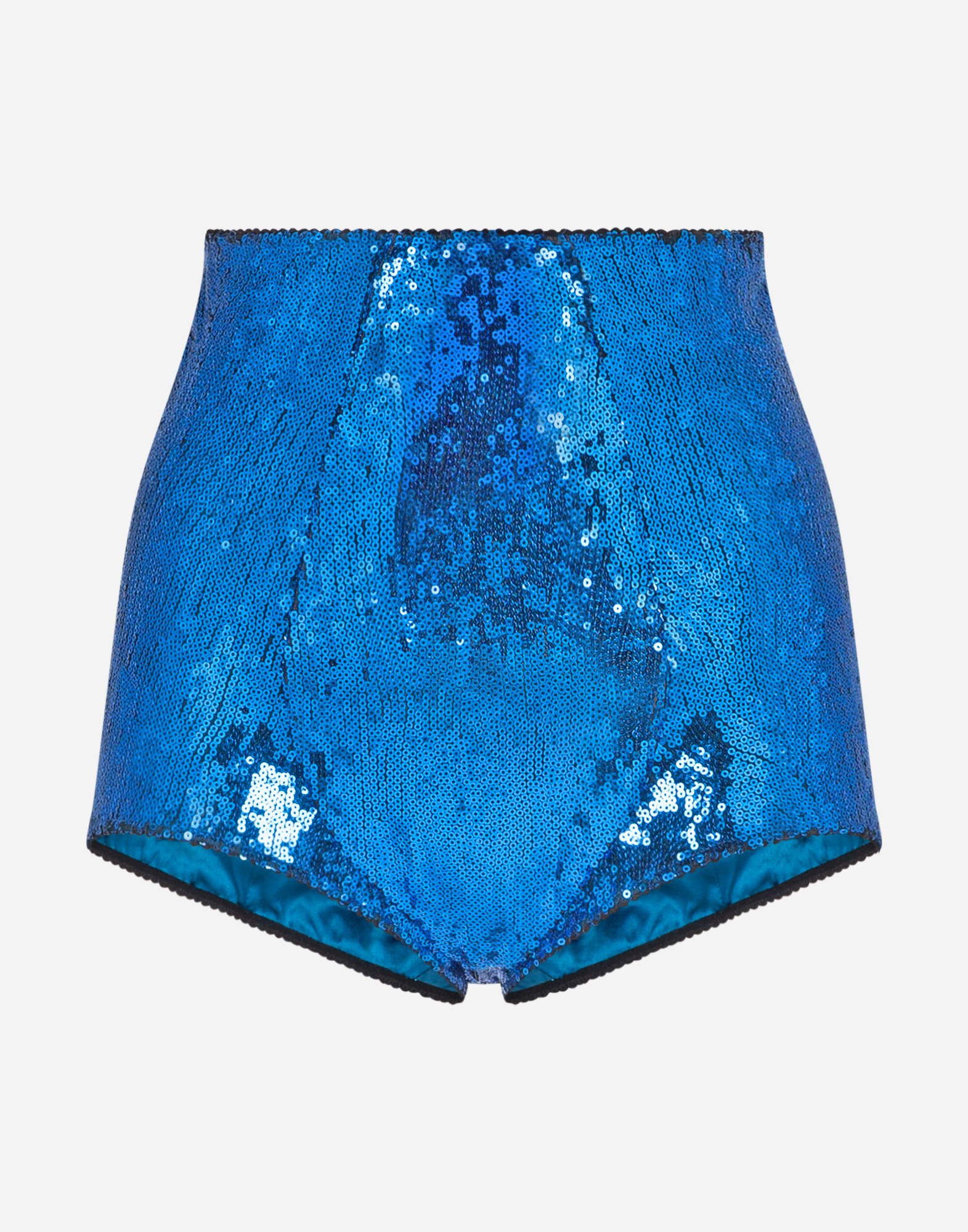 Sequined high-waisted panties in Turquoise