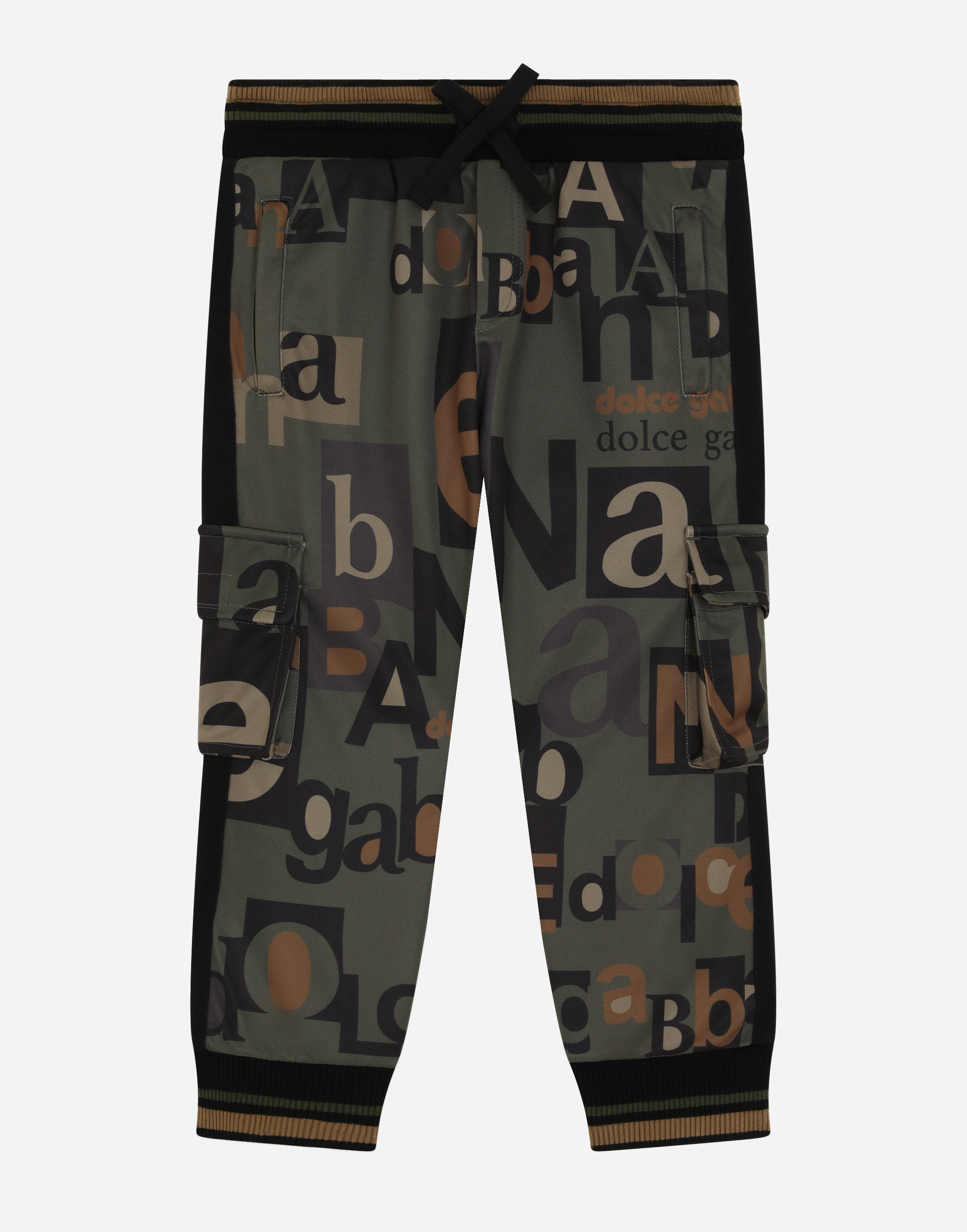 Jersey jogging pants with logo print in Multicolor
