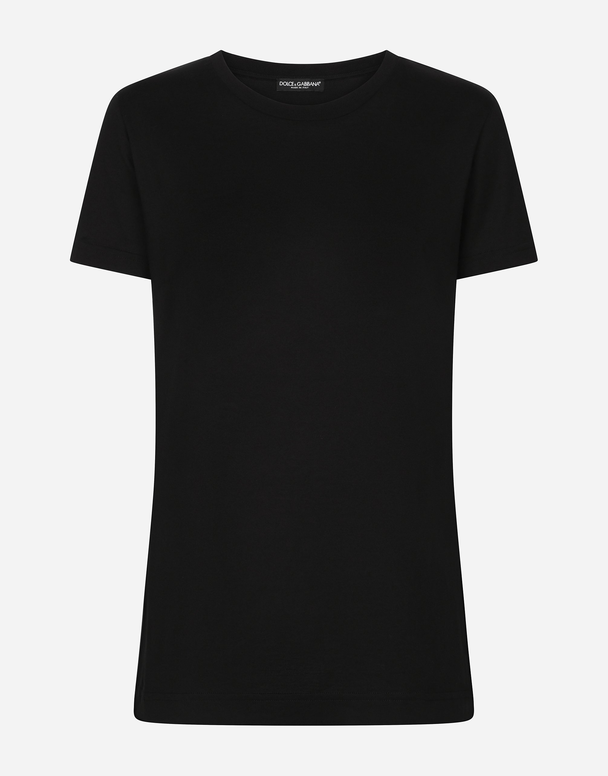 Short-sleeved jersey t-shirt in Black
