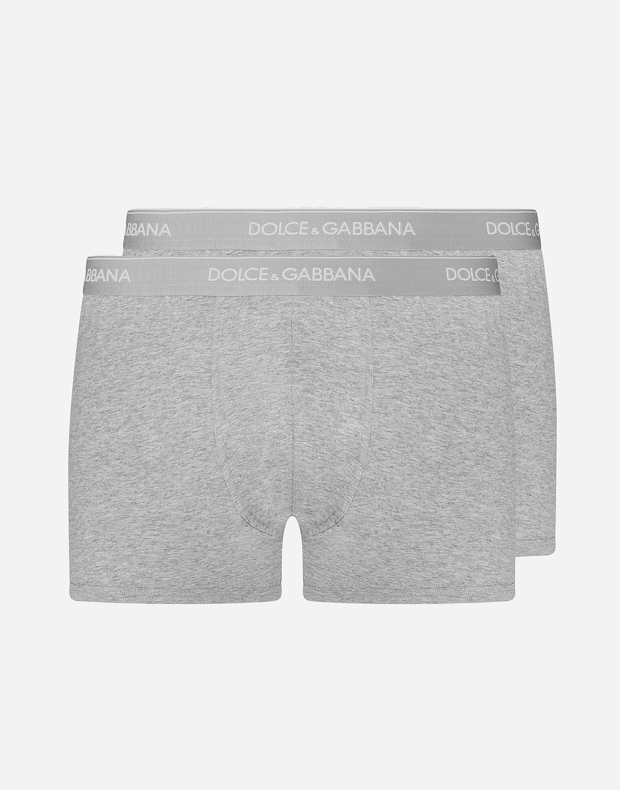 Stretch cotton boxers two-pack in Grey