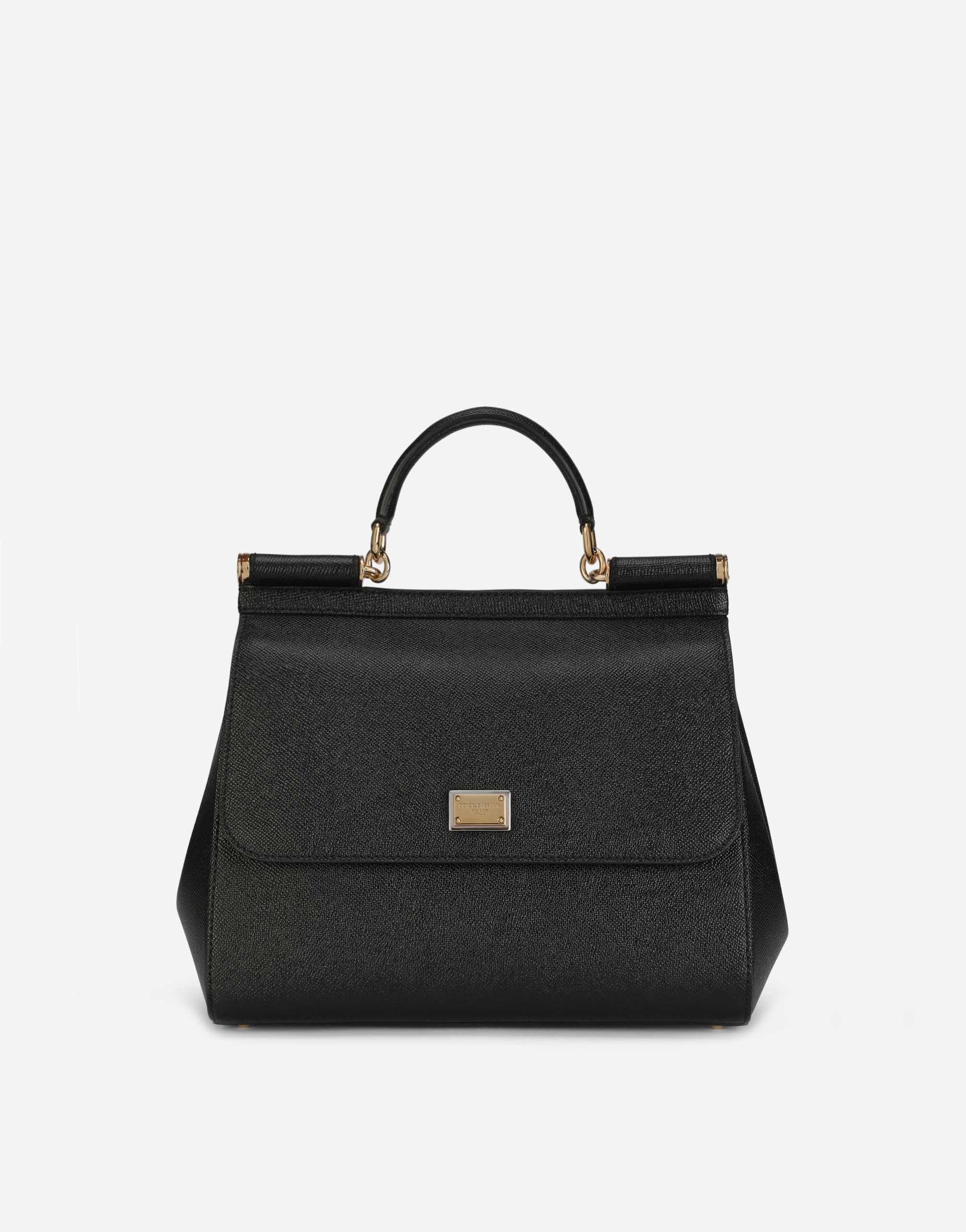 Dauphine leather regular Sicily bag in Black