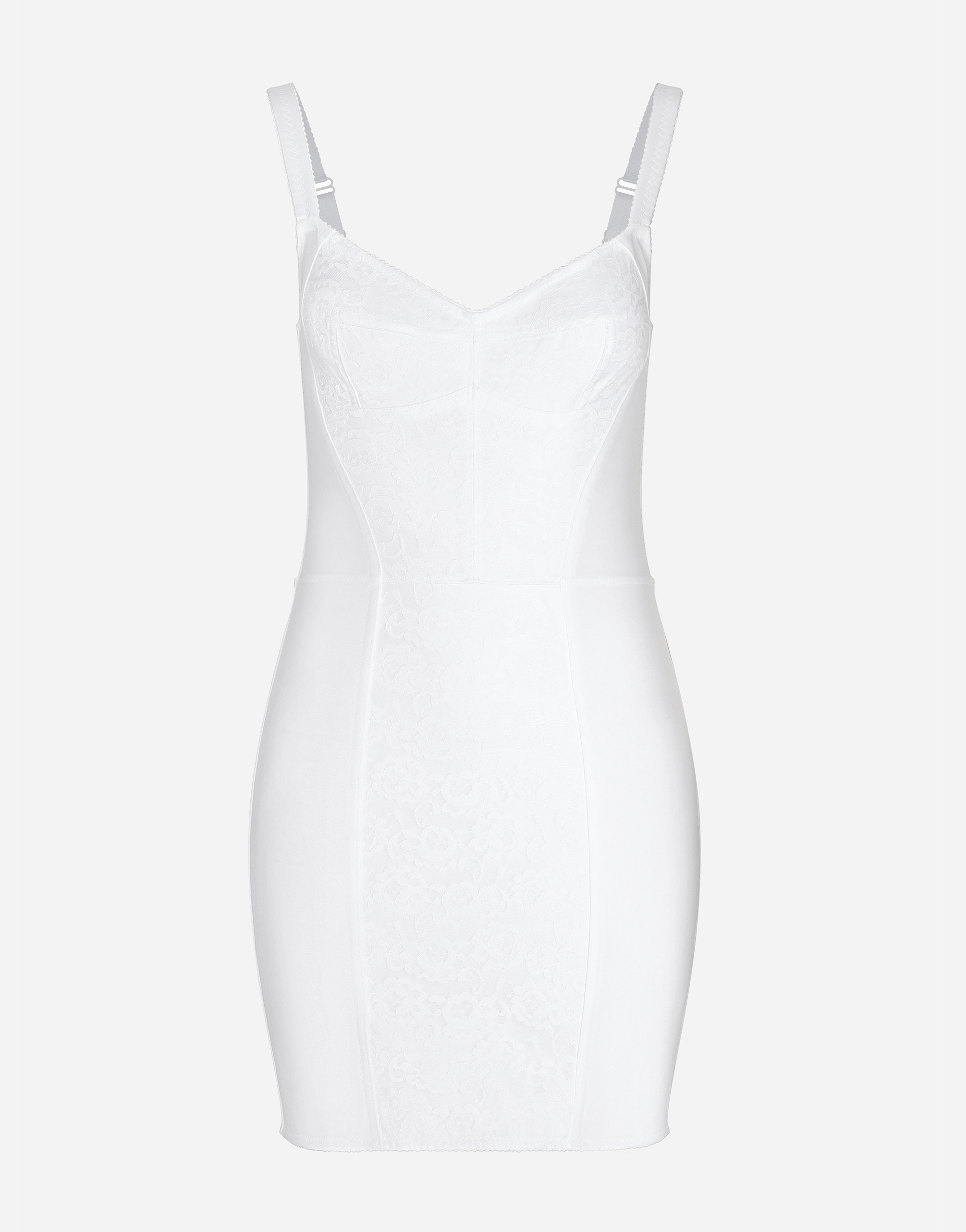 Corset-style slip dress in White