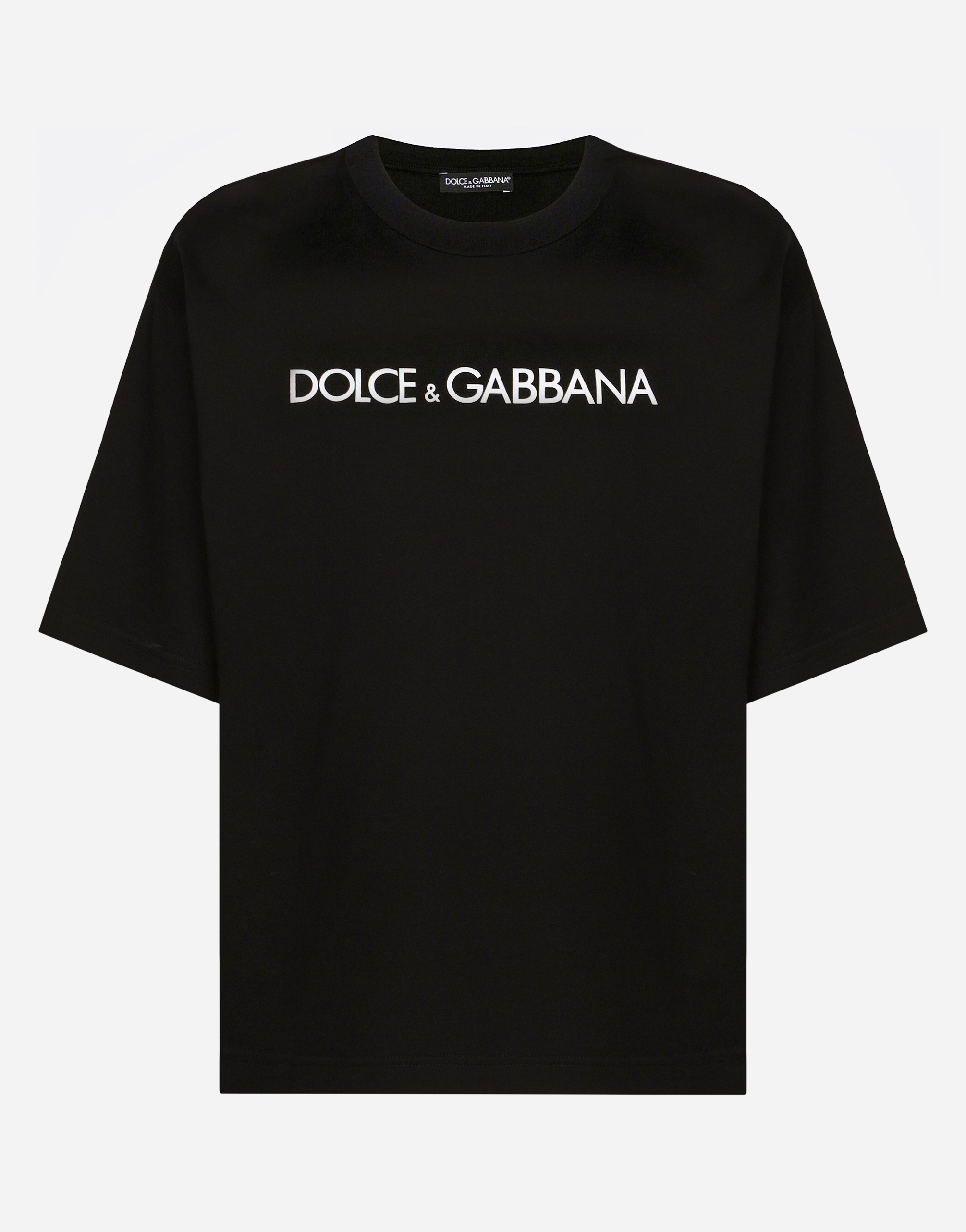 Jersey T-shirt with “Dolce & Gabbana” print in Black