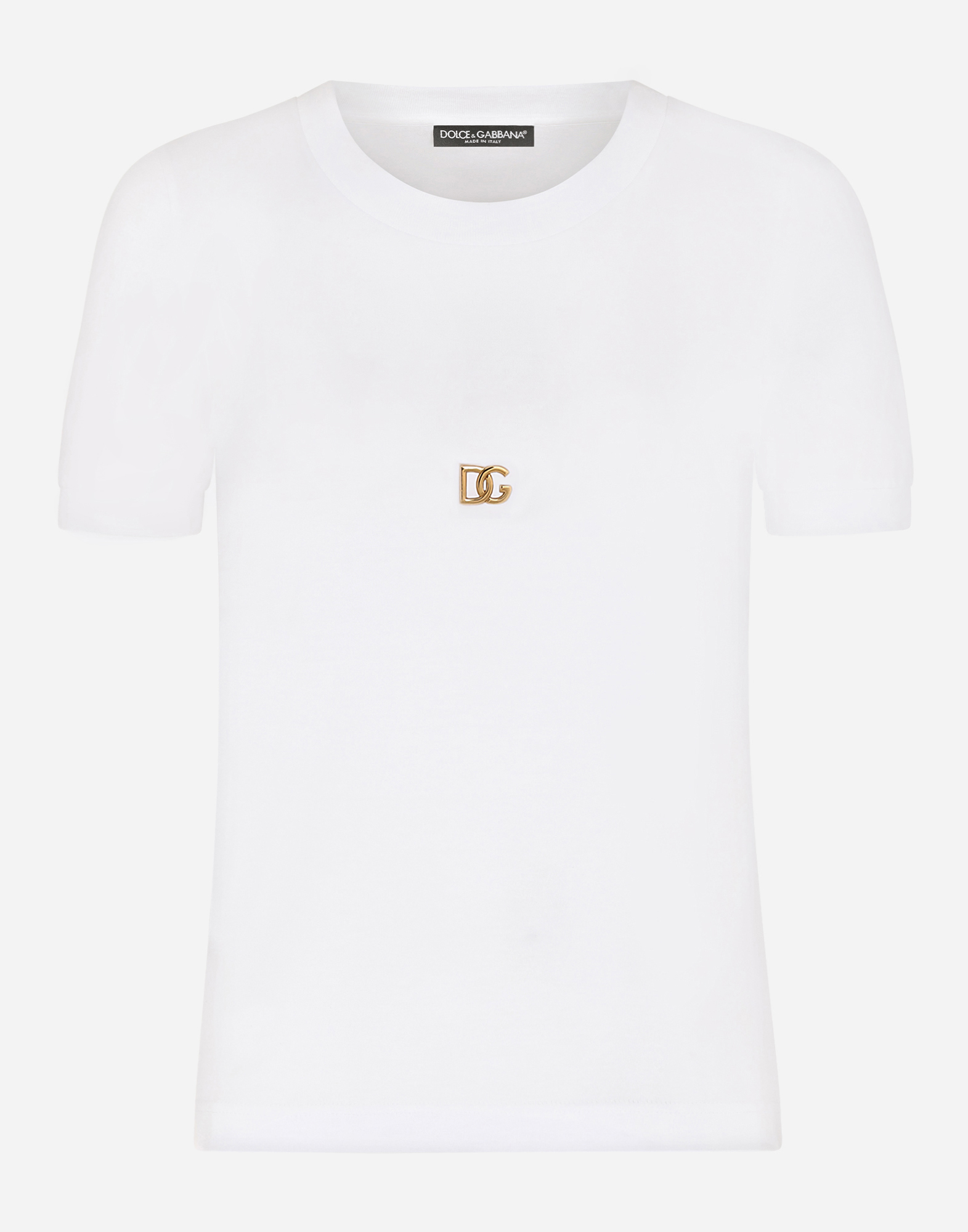 Short-sleeved jersey t-shirt with DG logo in White