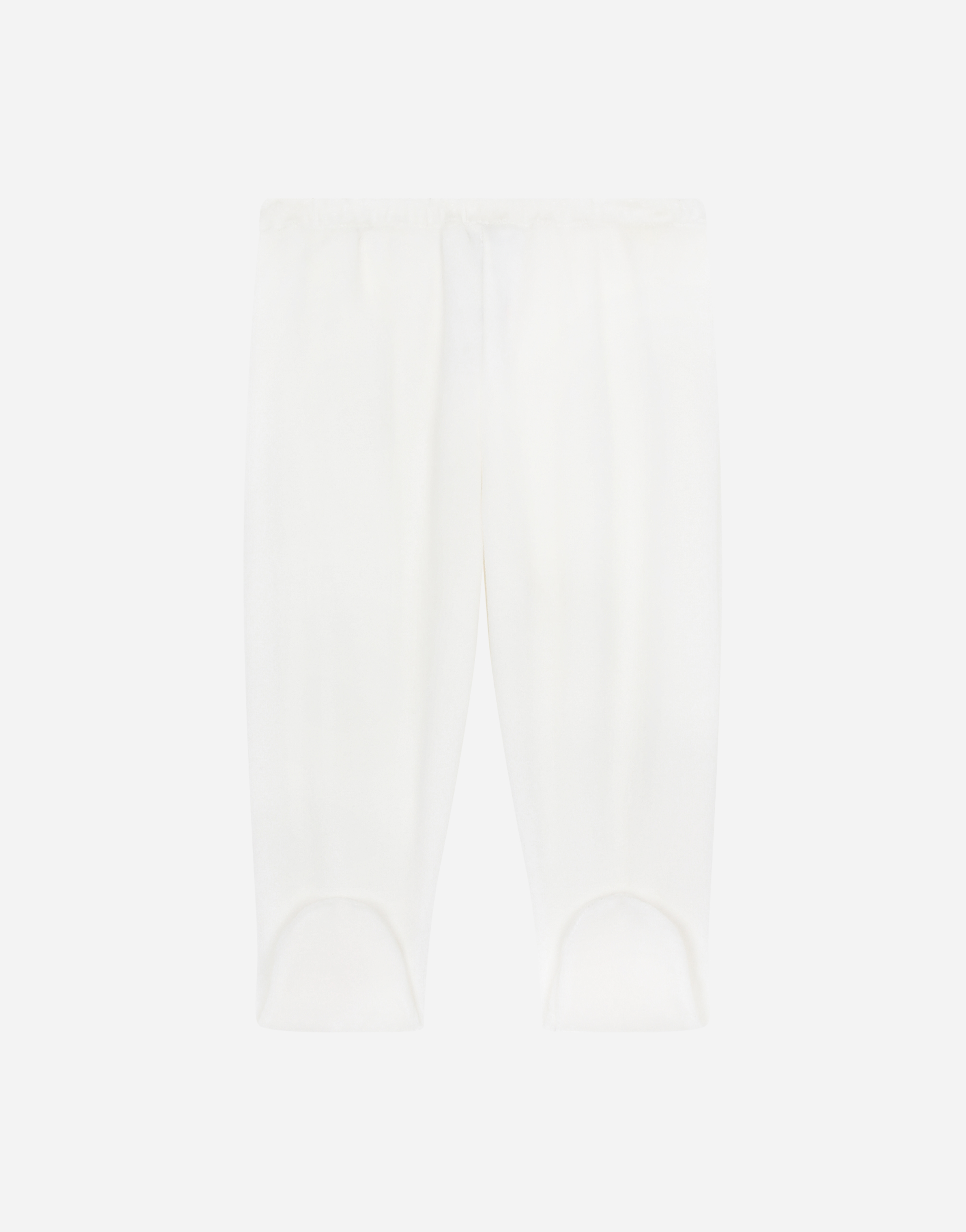 Chenille pants with feet in White