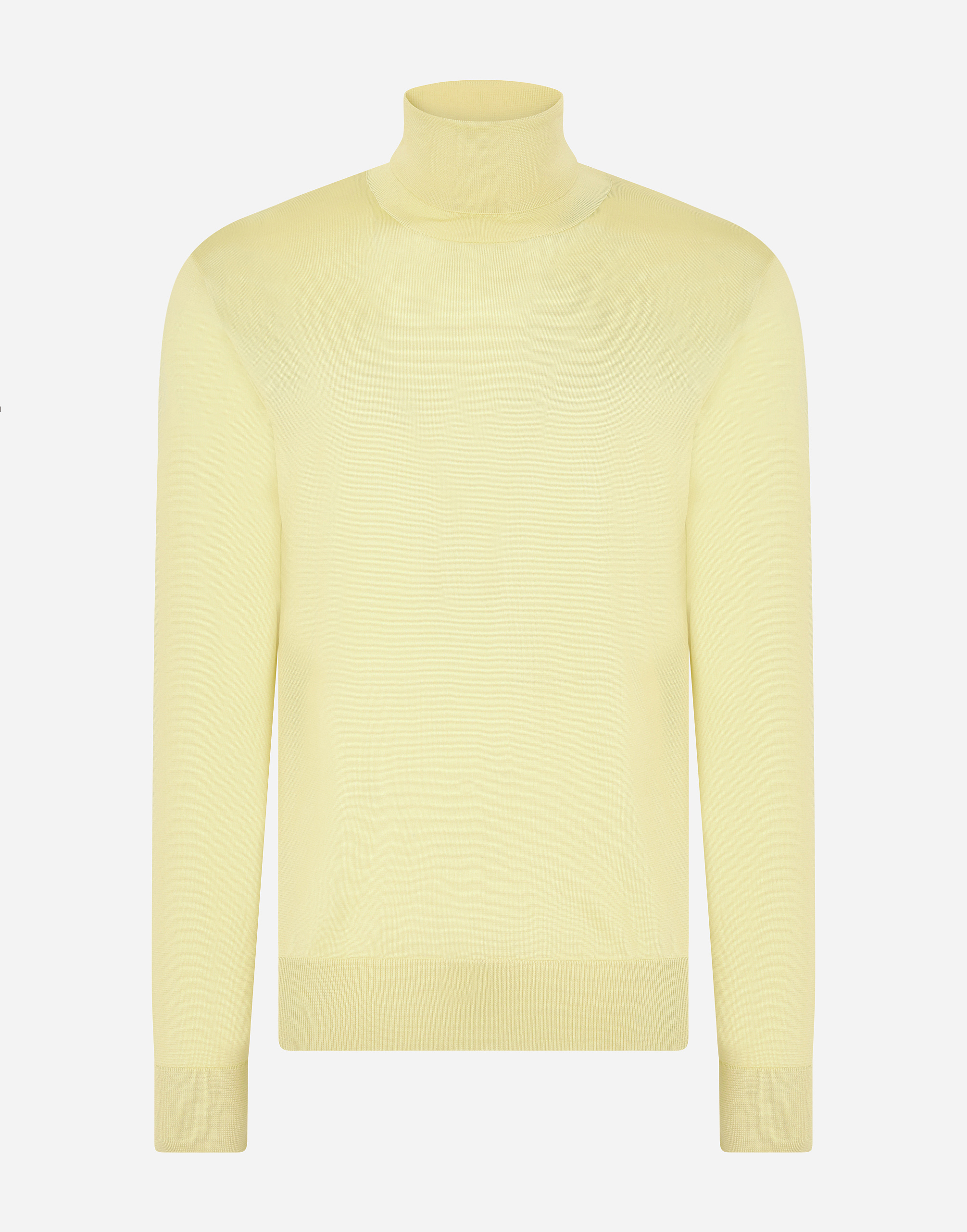 Viscose turtle-neck sweater in Yellow