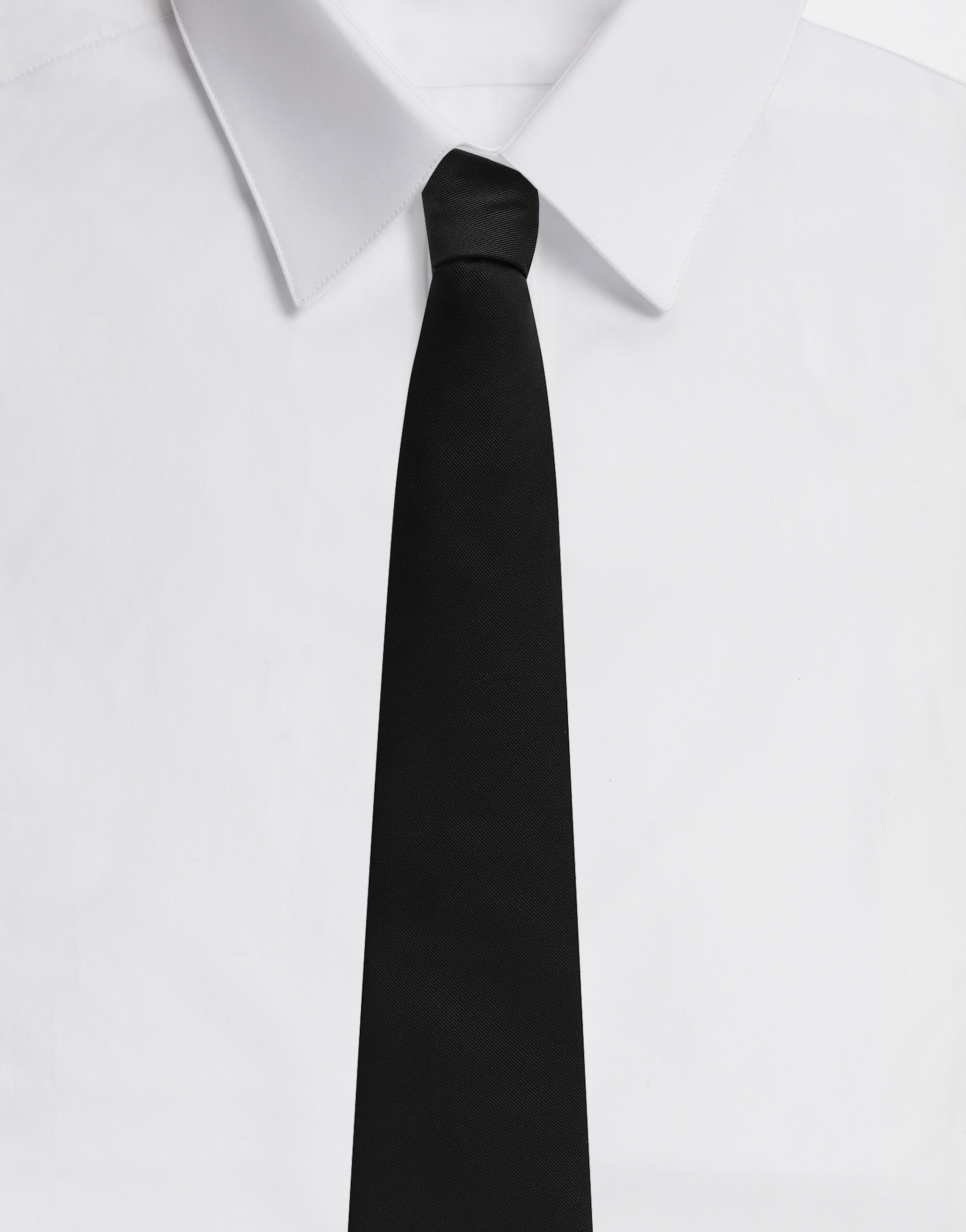 10-cm silk faille blade tie in Black