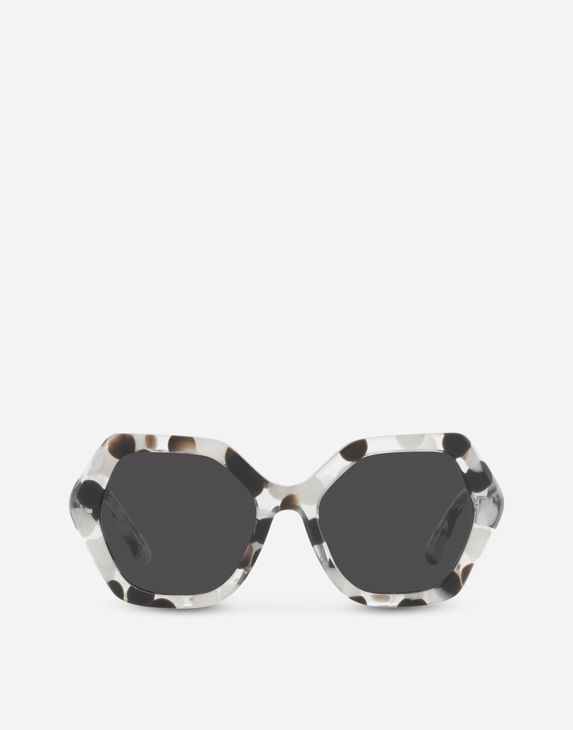 DG crossed sunglasses in Black and white bubble