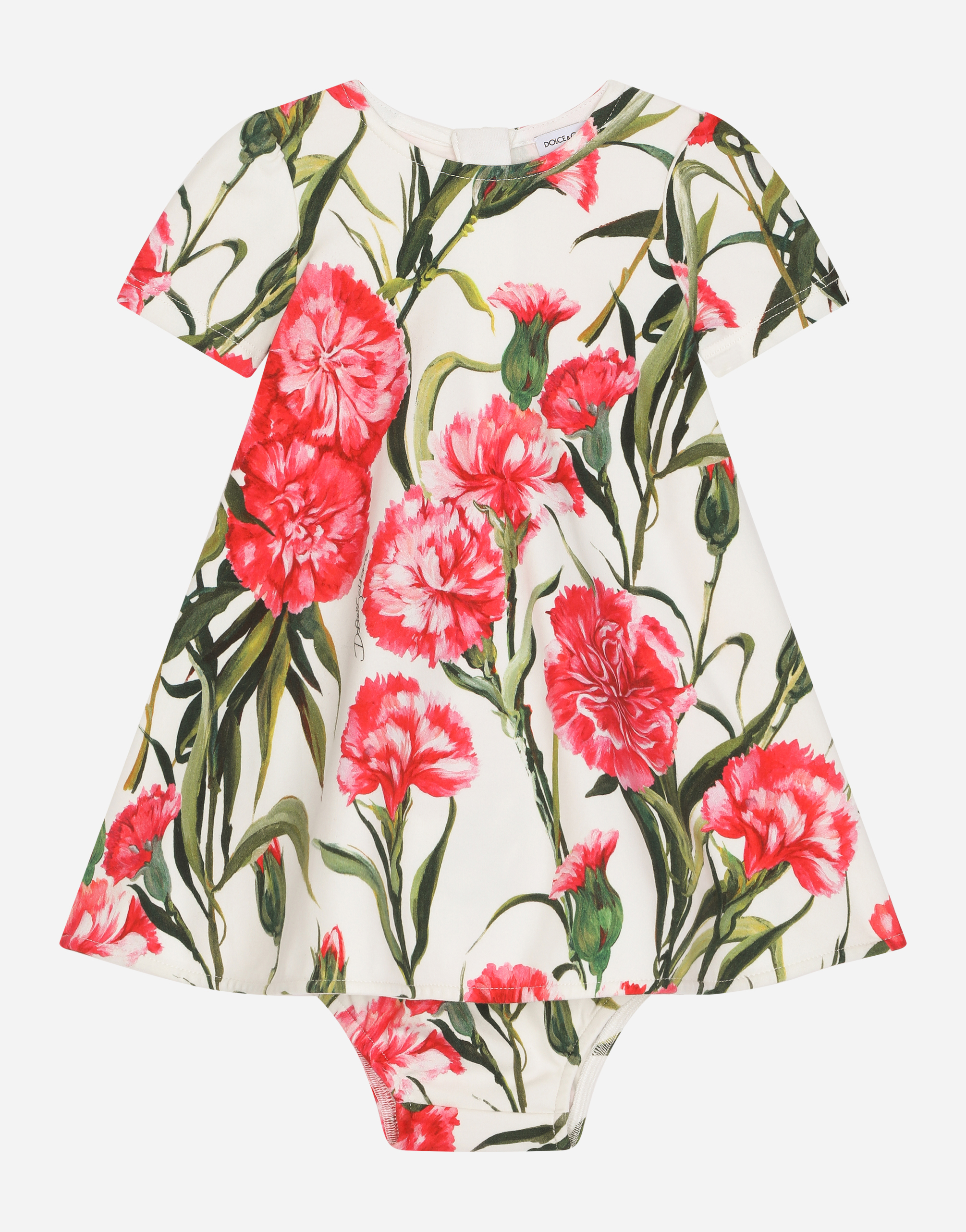 Carnation-print interlock dress in Multicolor