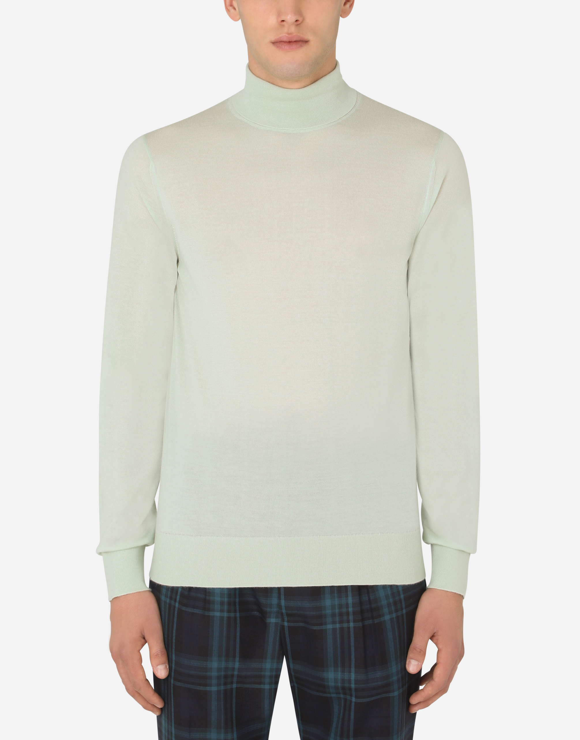 High neck woolen sweater  in Green