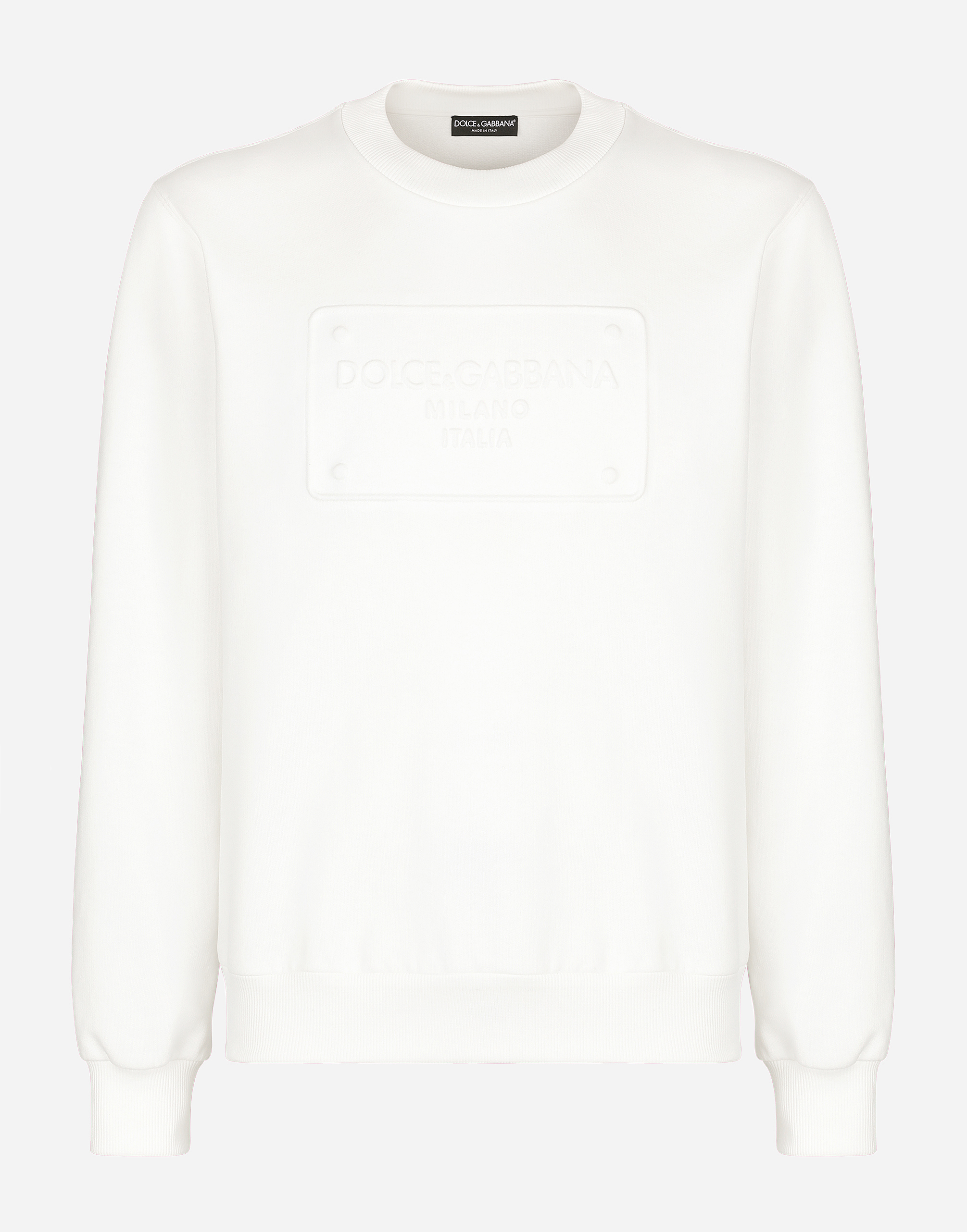 Technical jersey sweatshirt with embossed DG logo in White