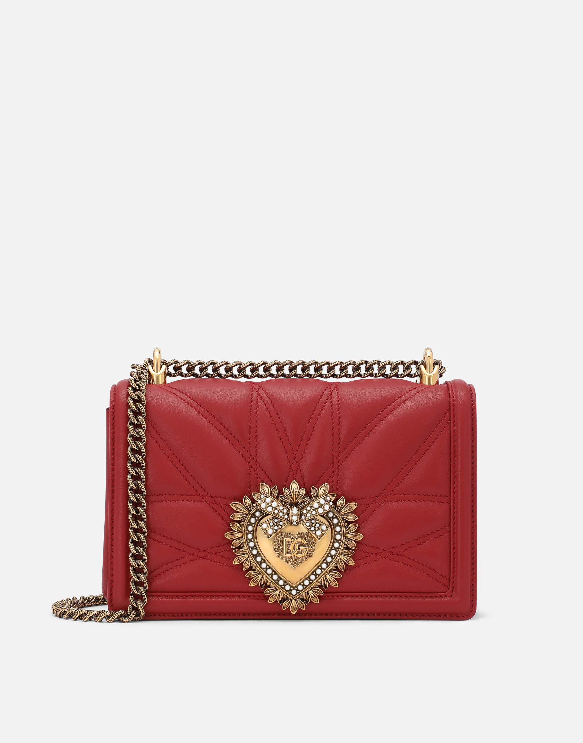 Medium Devotion bag in quilted nappa leather in Red