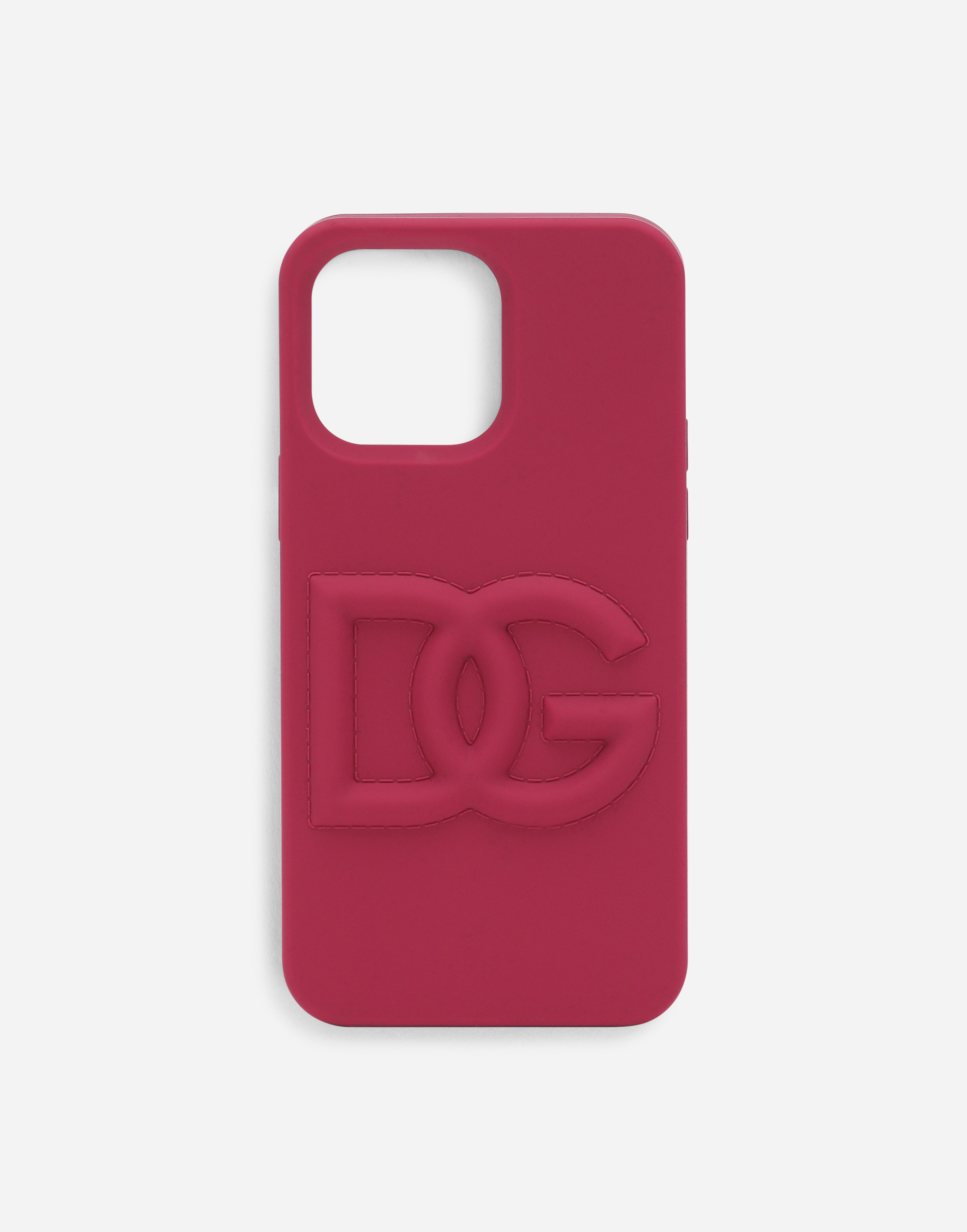 Rubber iPhone 14 Pro Max Cover with DG logo in Purple