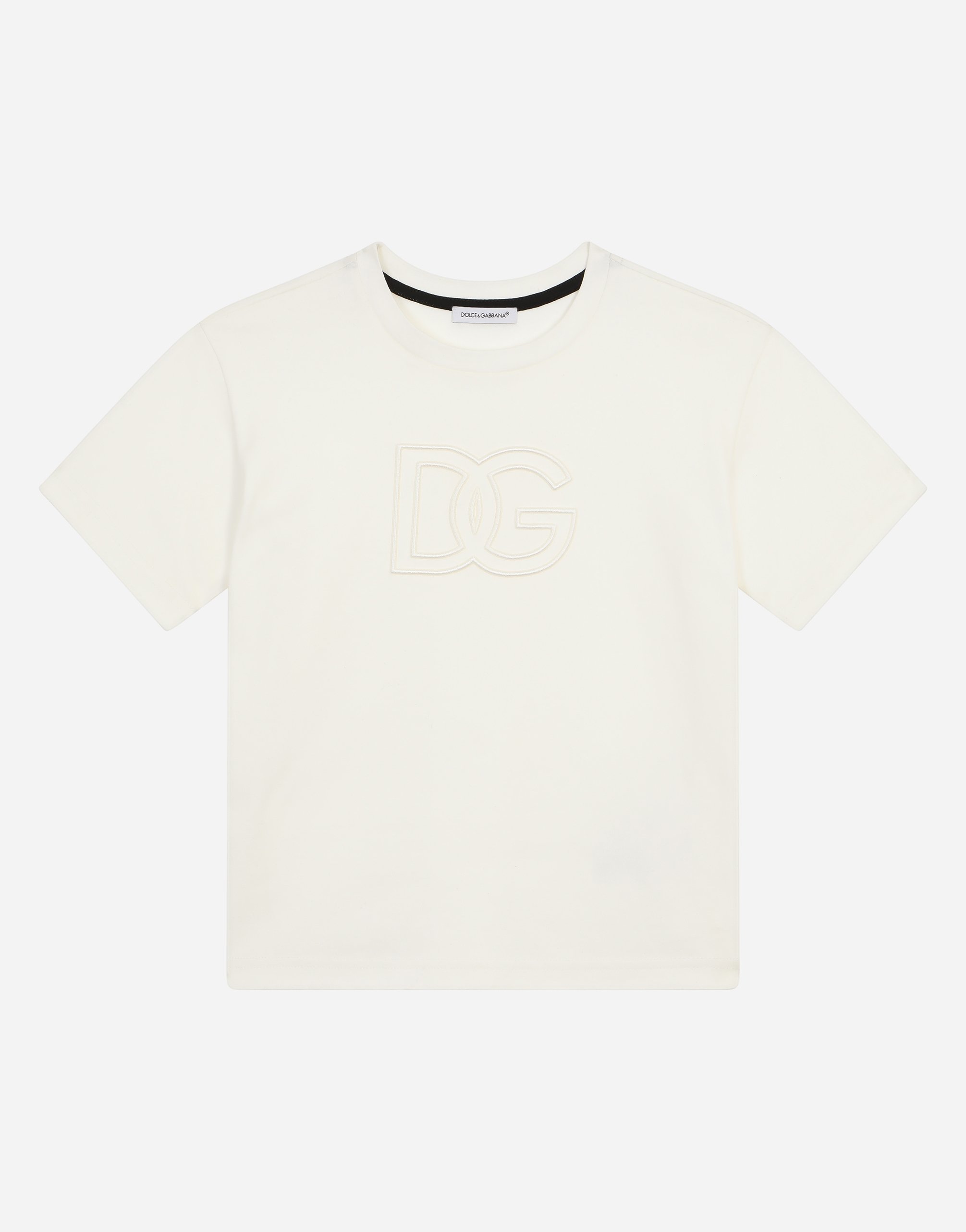 Interlock T-shirt with DG logo embroidery in White