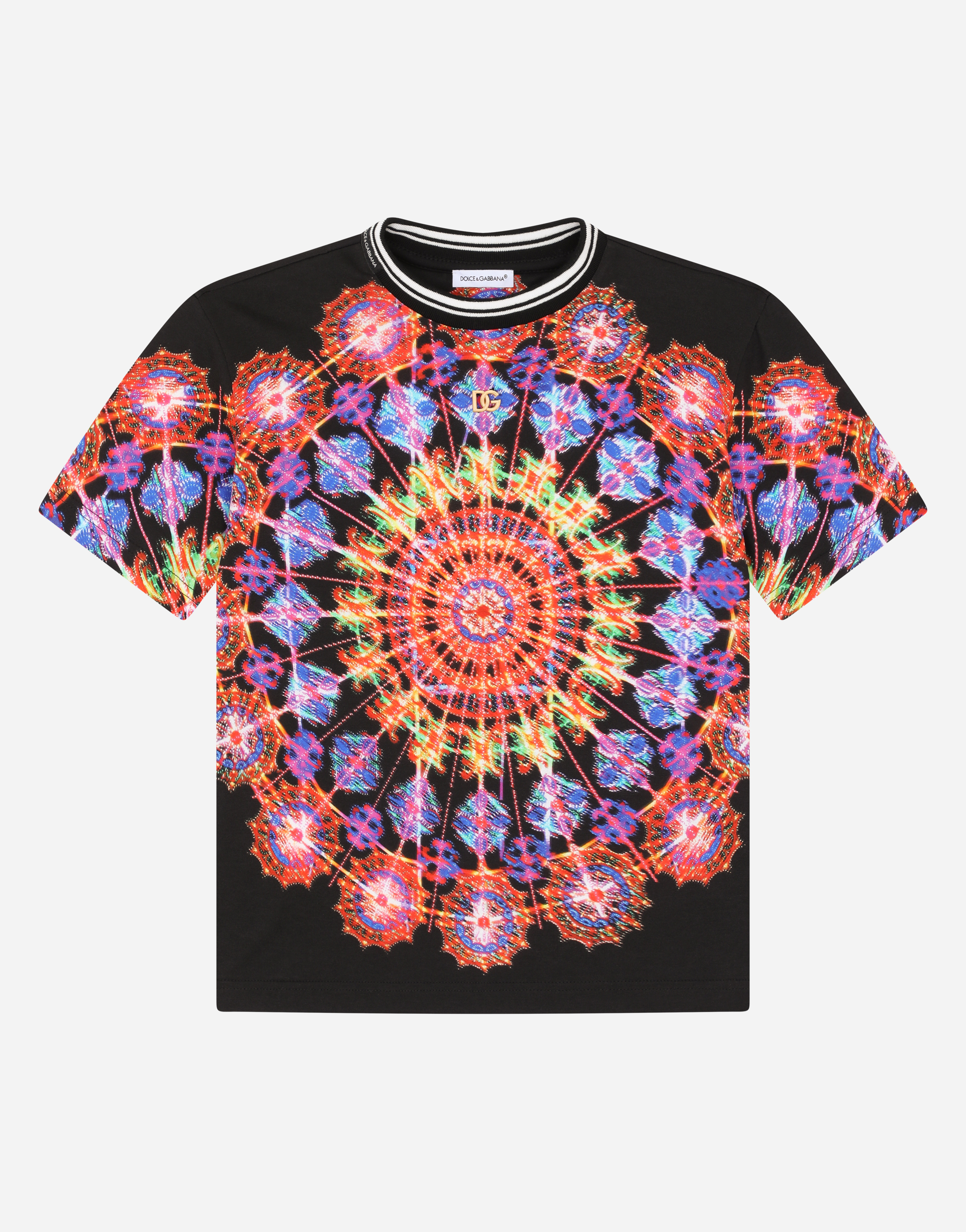 Jersey T-shirt with illumination print in Multicolor