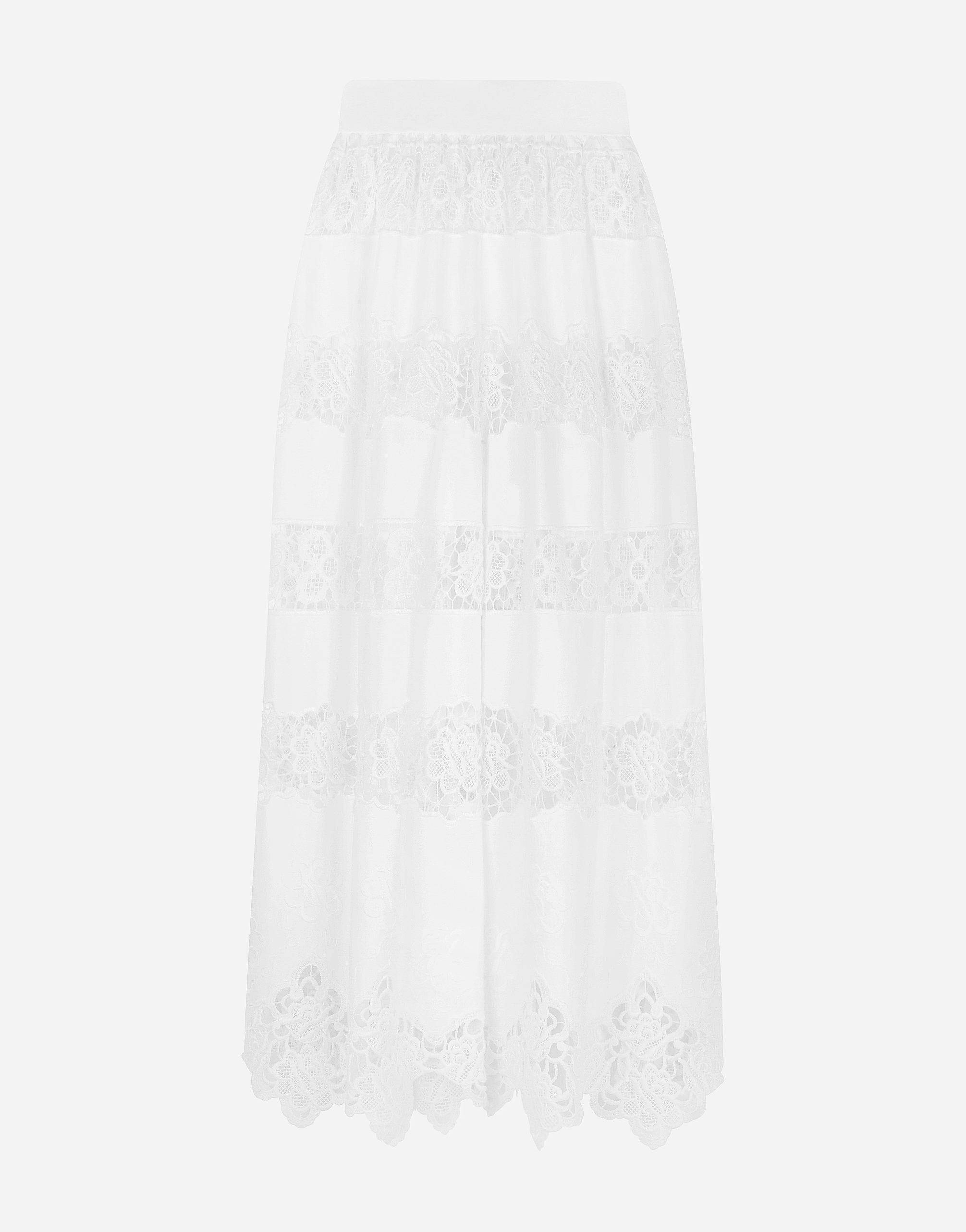 Culottes with openwork embroidery in White